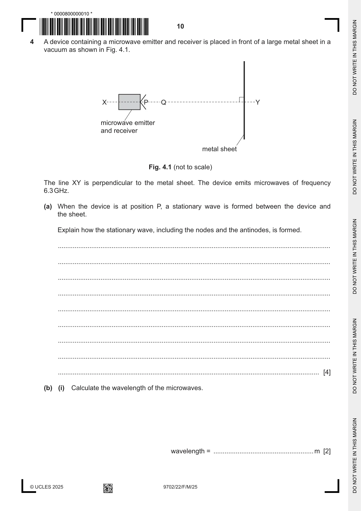 Cambridge A Level Physics 9702 2025 Feb/March Paper 2 · Variant 2 question paper, page 10 of 16