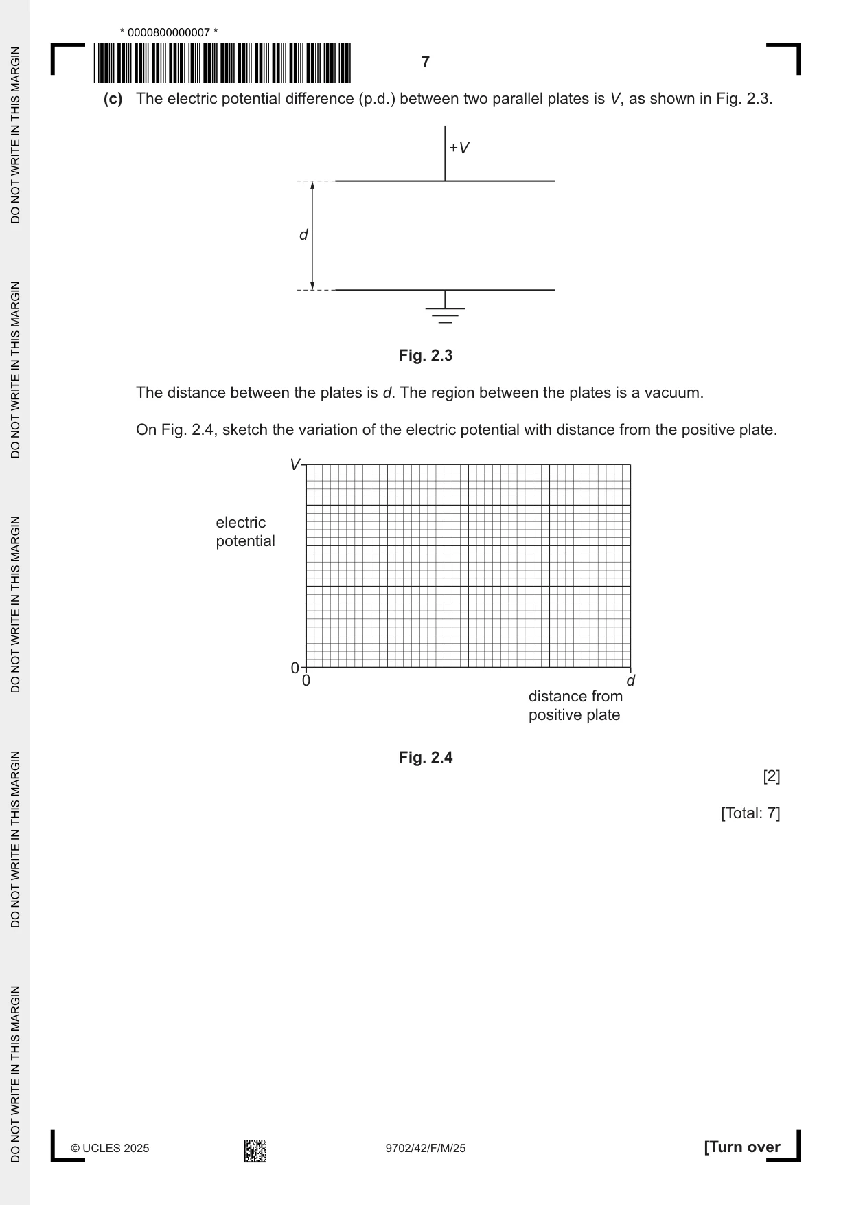 Cambridge A Level Physics 9702 2025 Feb/March Paper 4 · Variant 2 question paper, page 7 of 28