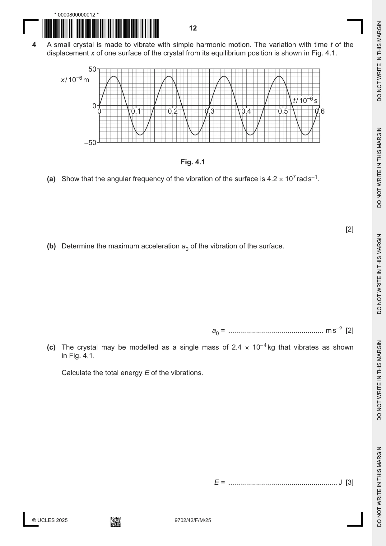 Cambridge A Level Physics 9702 2025 Feb/March Paper 4 · Variant 2 question paper, page 12 of 28