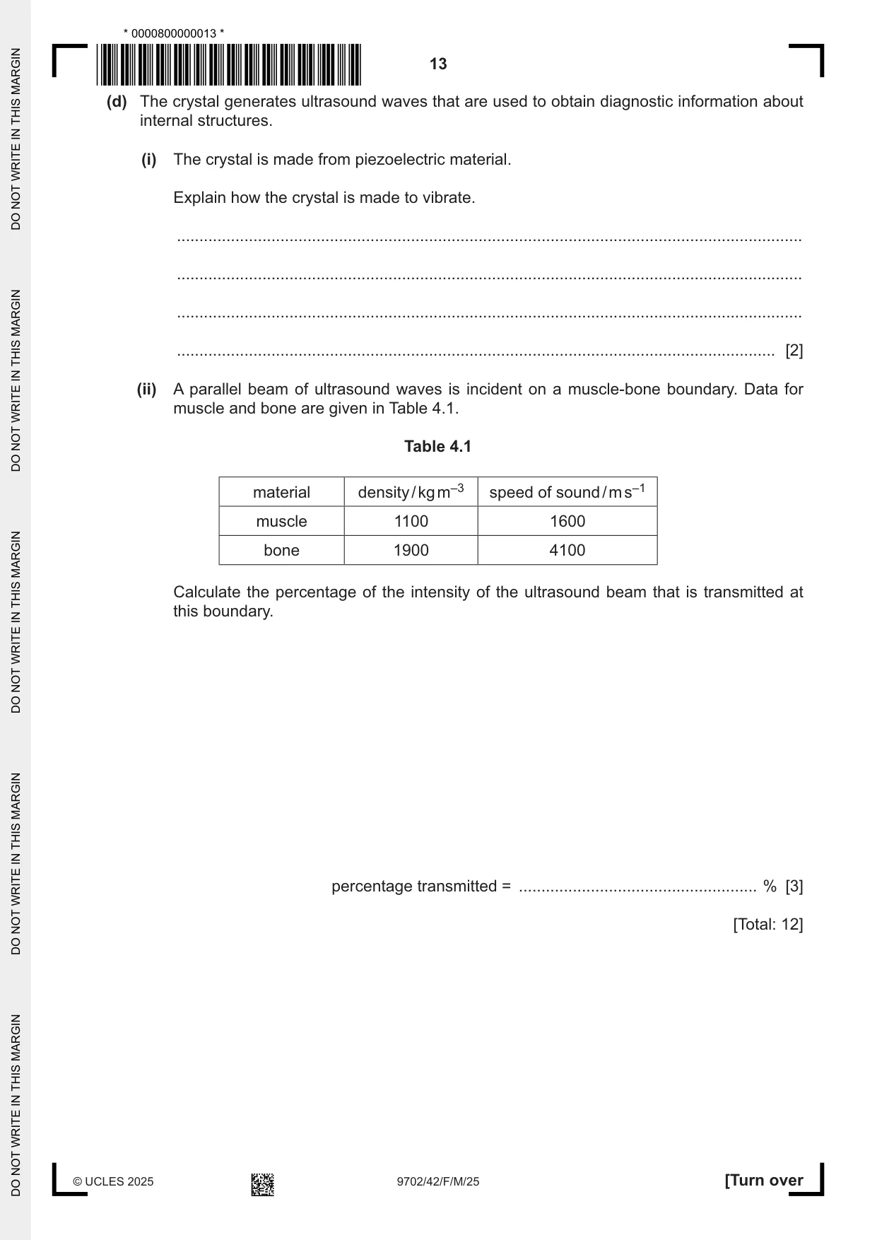 Cambridge A Level Physics 9702 2025 Feb/March Paper 4 · Variant 2 question paper, page 13 of 28