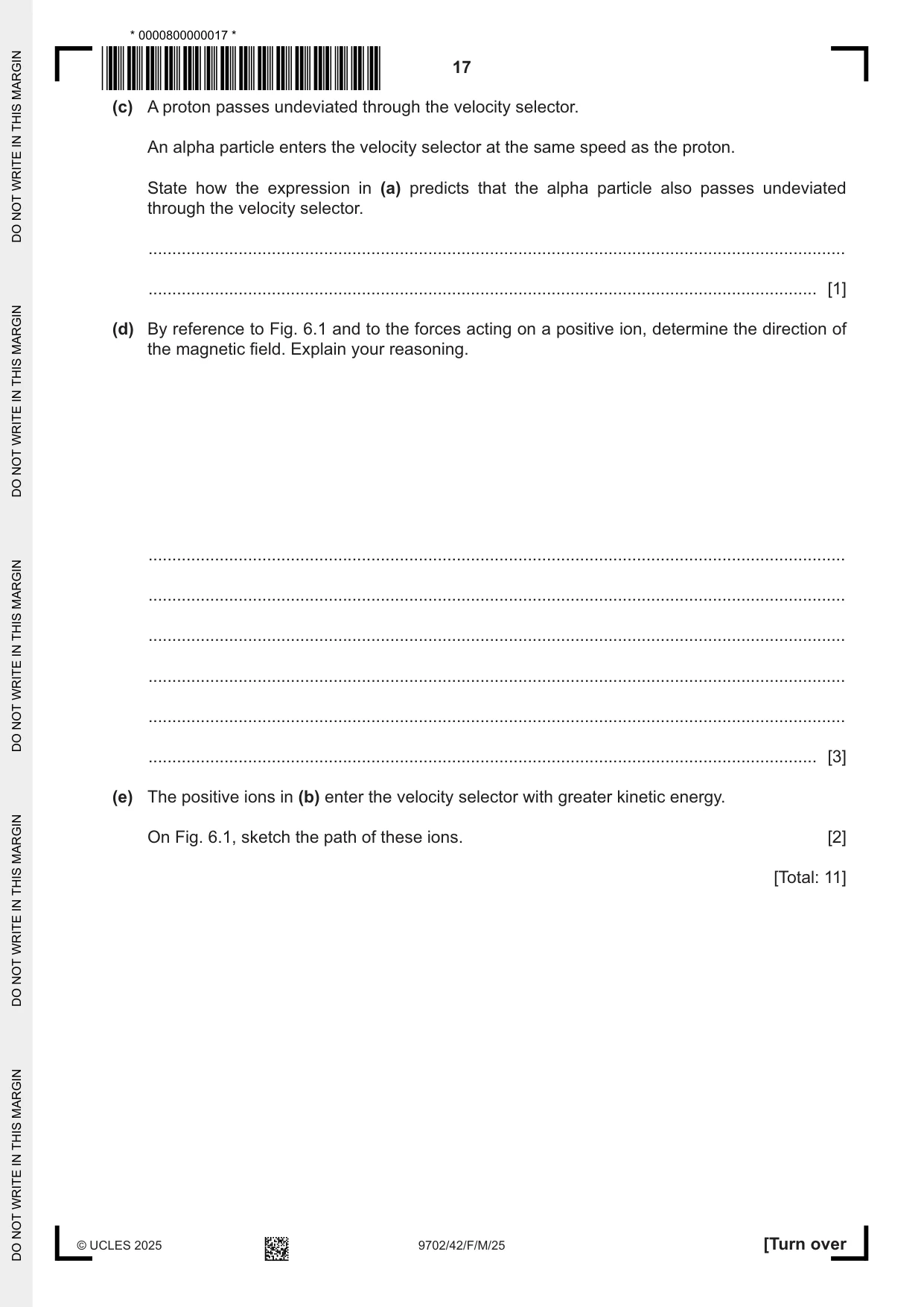 Cambridge A Level Physics 9702 2025 Feb/March Paper 4 · Variant 2 question paper, page 17 of 28