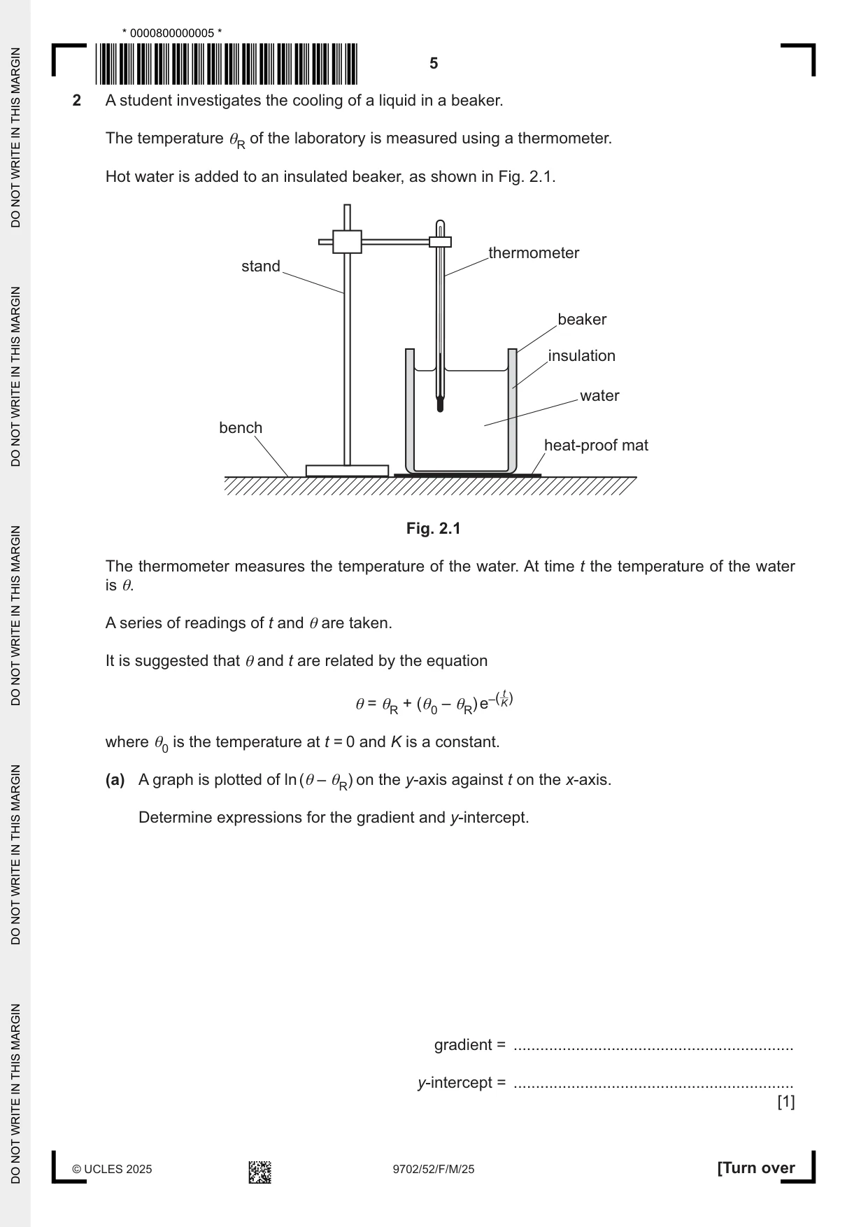 Cambridge A Level Physics 9702 2025 Feb/March Paper 5 · Variant 2 question paper, page 5 of 8