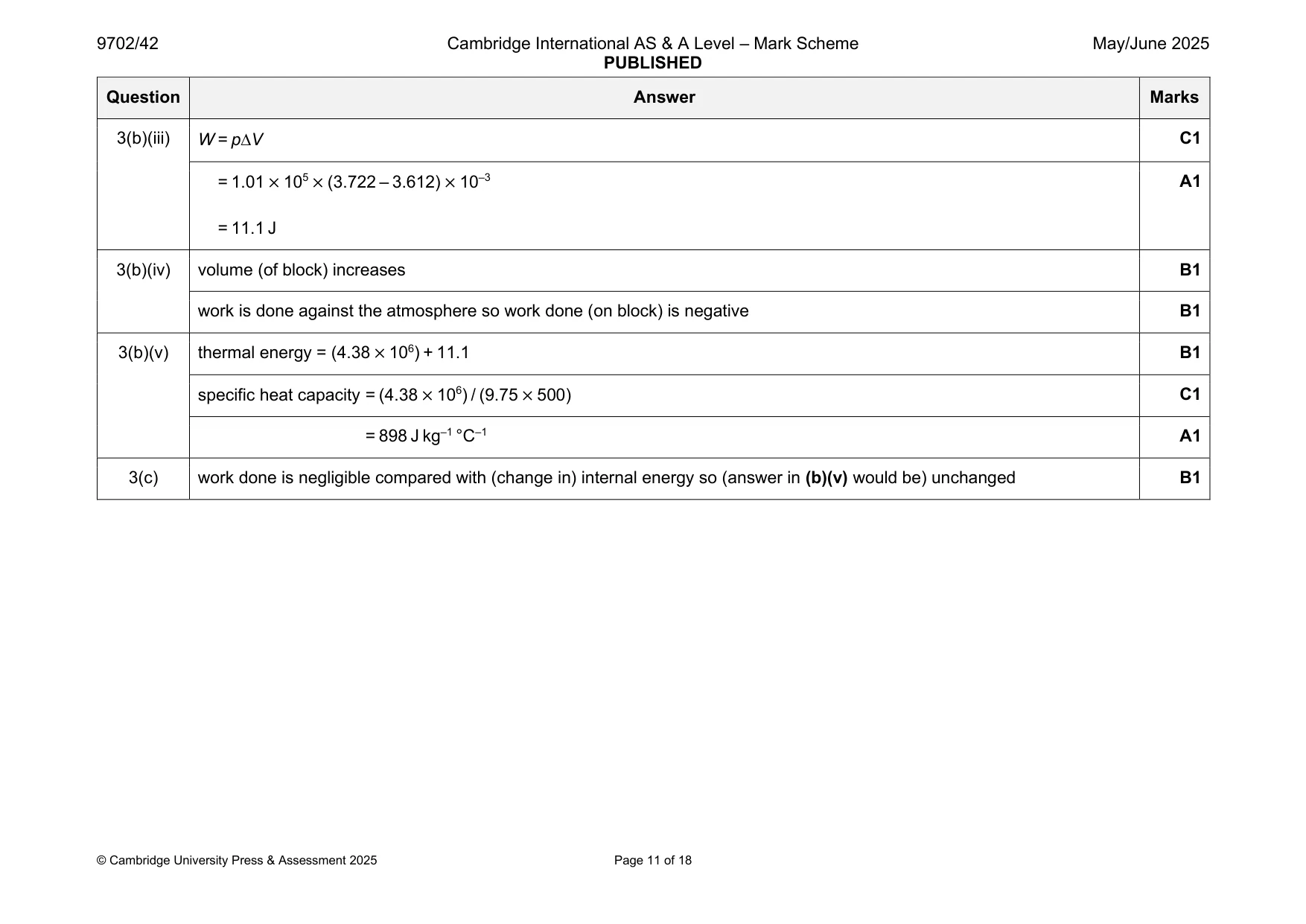Mark scheme, page 11 of 18