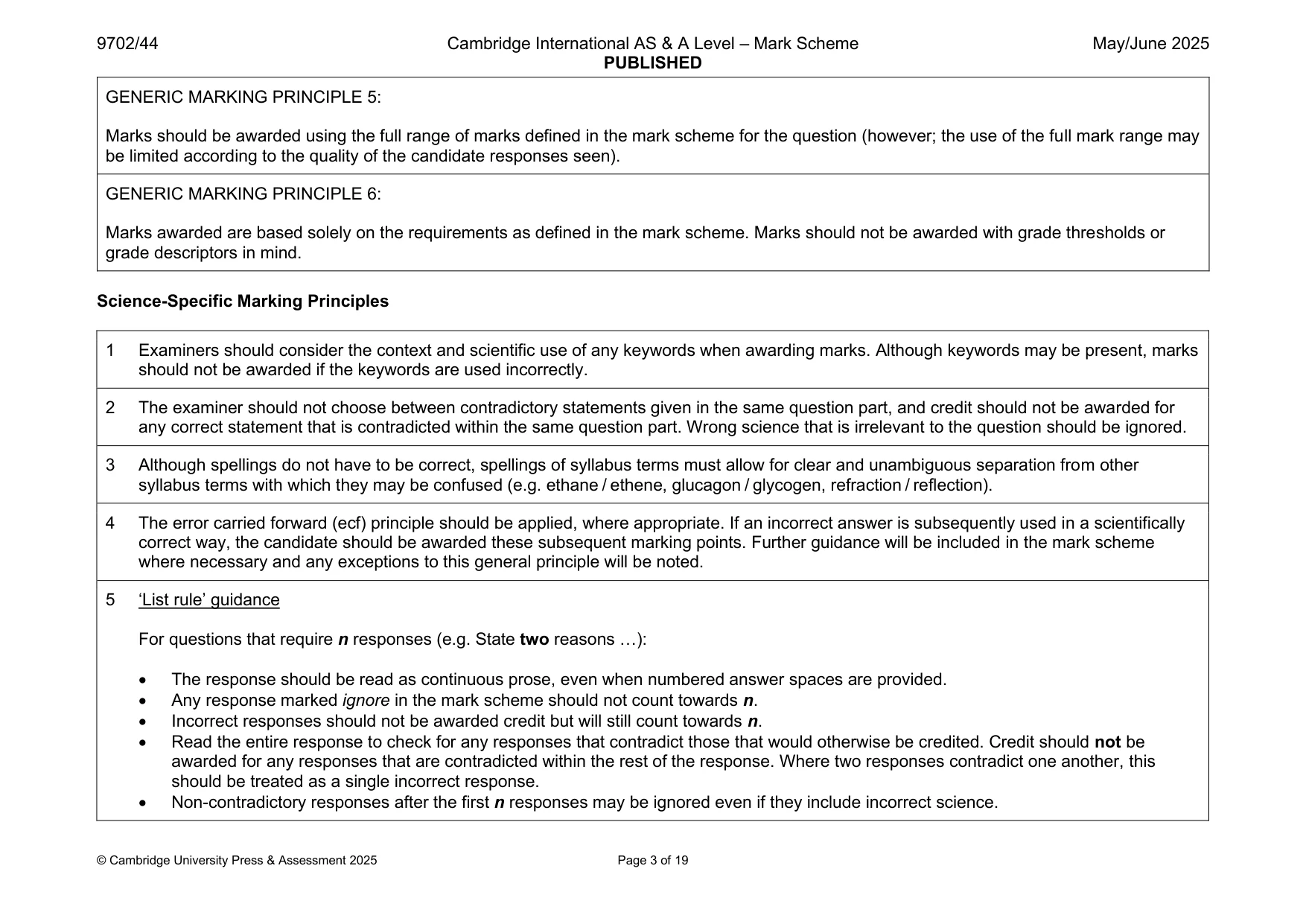 Mark scheme, page 3 of 19