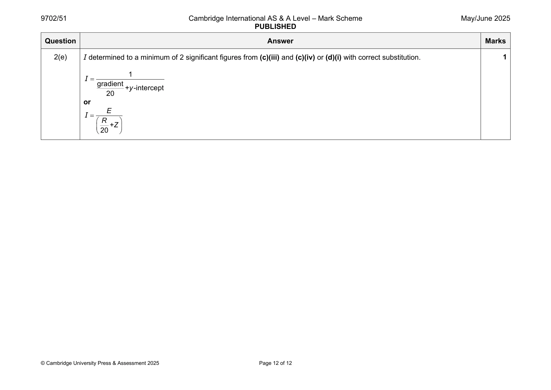 Mark scheme, page 12 of 12