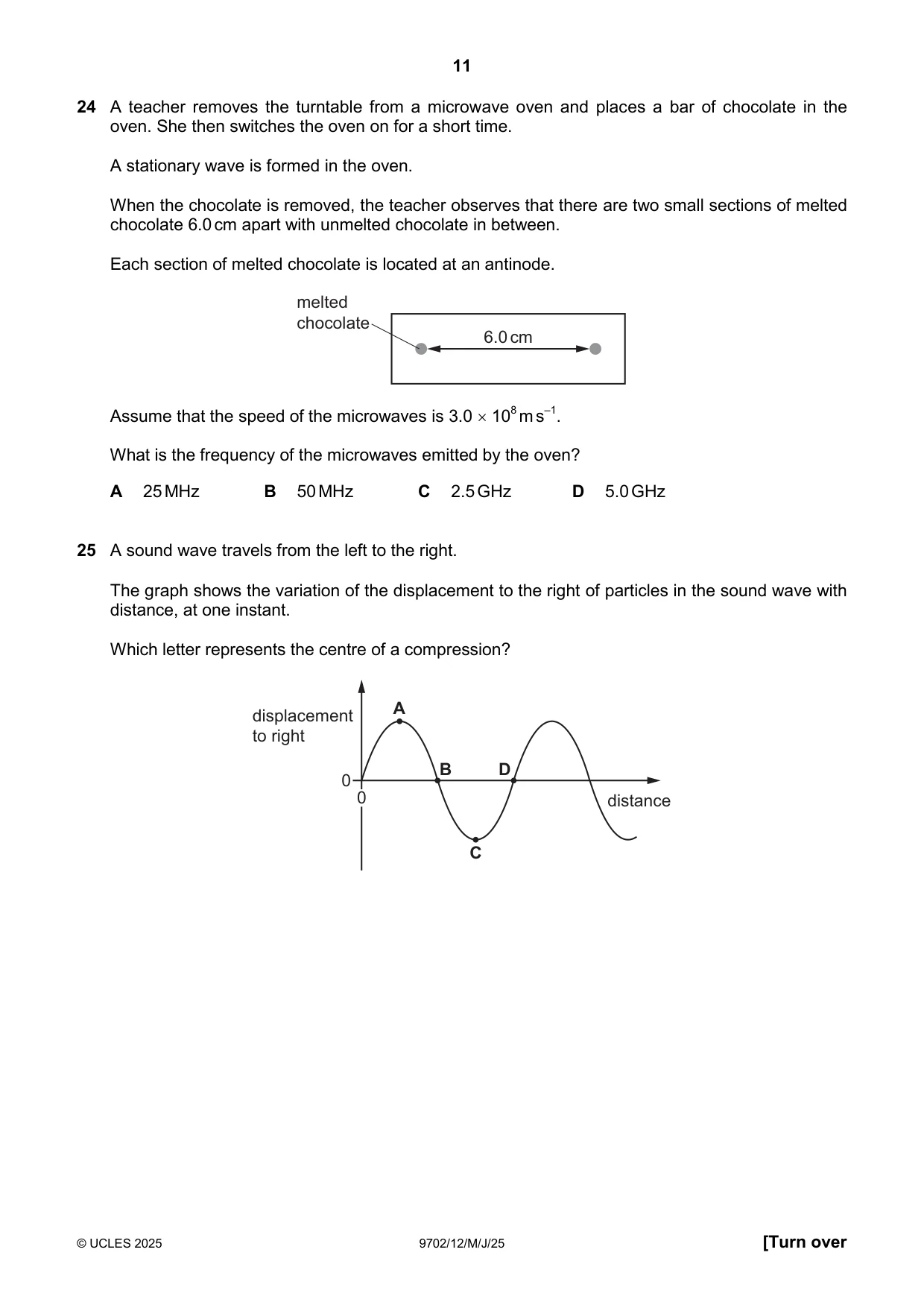 Cambridge A Level Physics 9702 2025 May/June Paper 1 · Variant 2 question paper, page 11 of 16