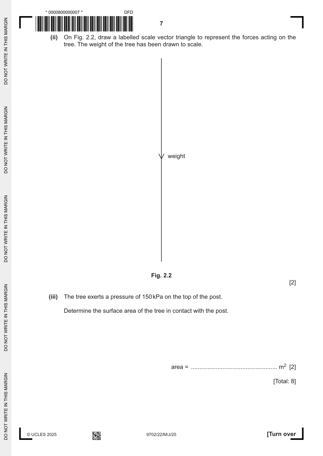 Cambridge A Level Physics 9702 2025 May/June Paper 2 · Variant 2 question paper, page 7 of 20