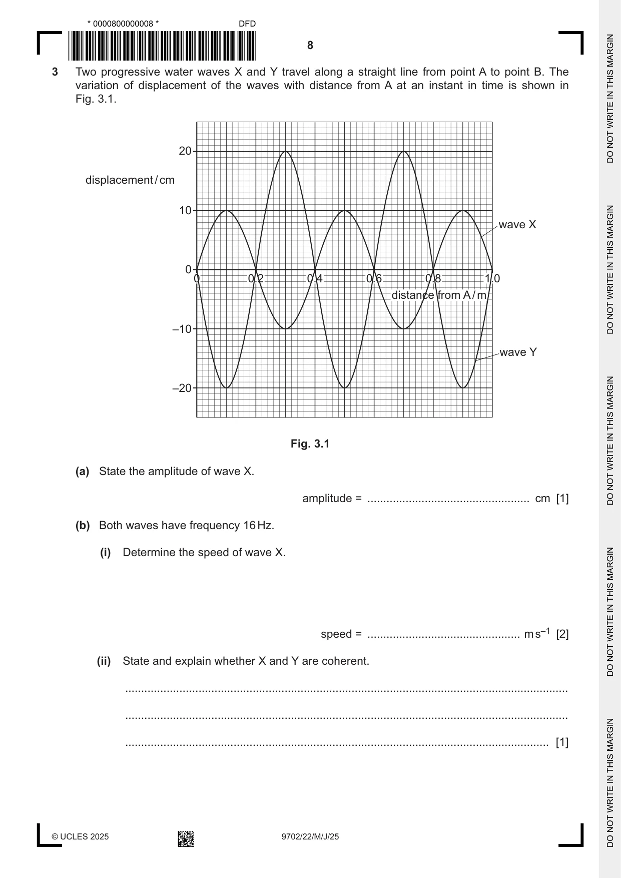 Cambridge A Level Physics 9702 2025 May/June Paper 2 · Variant 2 question paper, page 8 of 20
