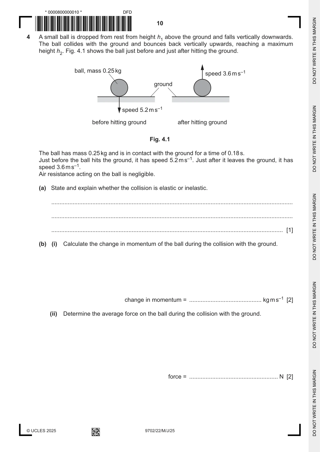 Cambridge A Level Physics 9702 2025 May/June Paper 2 · Variant 2 question paper, page 10 of 20