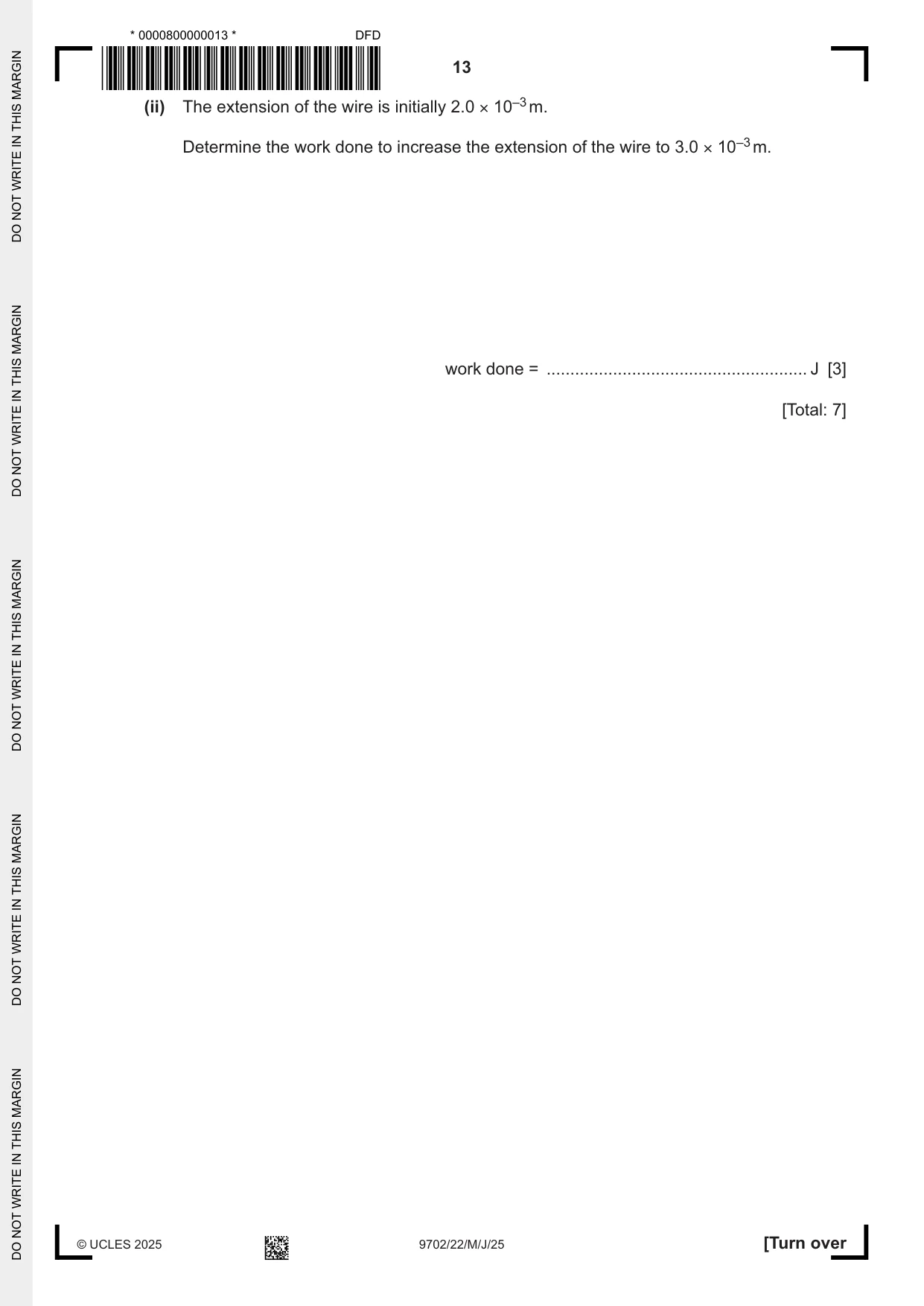 Cambridge A Level Physics 9702 2025 May/June Paper 2 · Variant 2 question paper, page 13 of 20