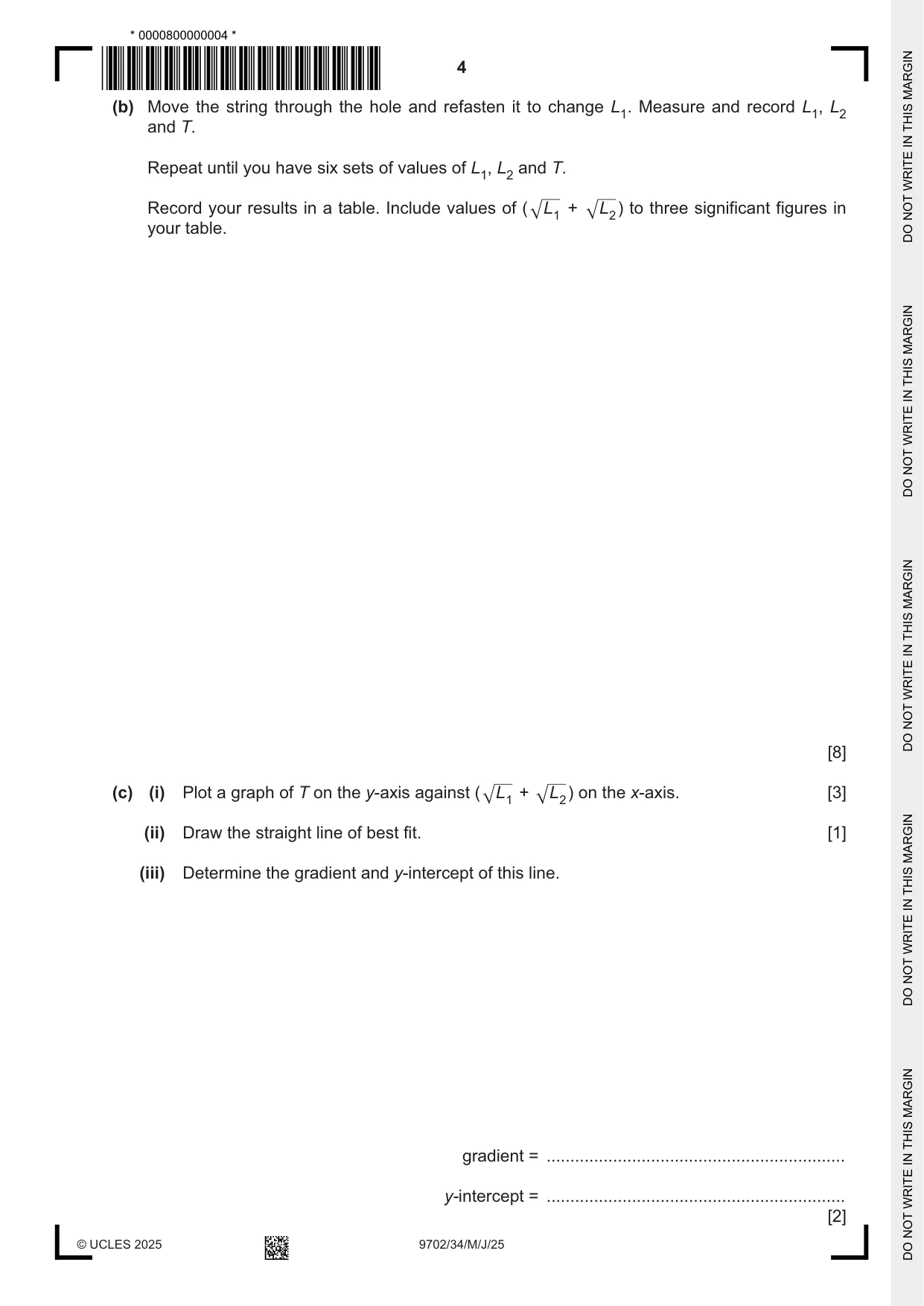 Cambridge A Level Physics 9702 2025 May/June Paper 3 · Variant 4 question paper, page 4 of 12