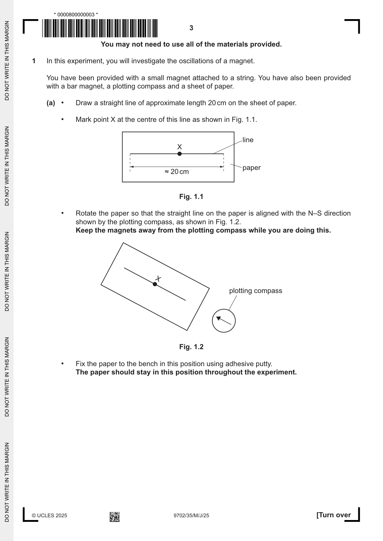 Cambridge A Level Physics 9702 2025 May/June Paper 3 · Variant 5 question paper, page 3 of 16
