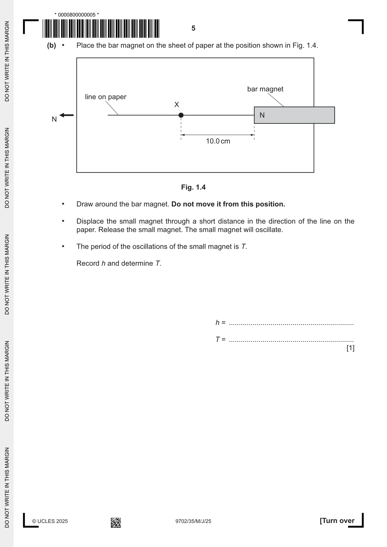 Cambridge A Level Physics 9702 2025 May/June Paper 3 · Variant 5 question paper, page 5 of 16