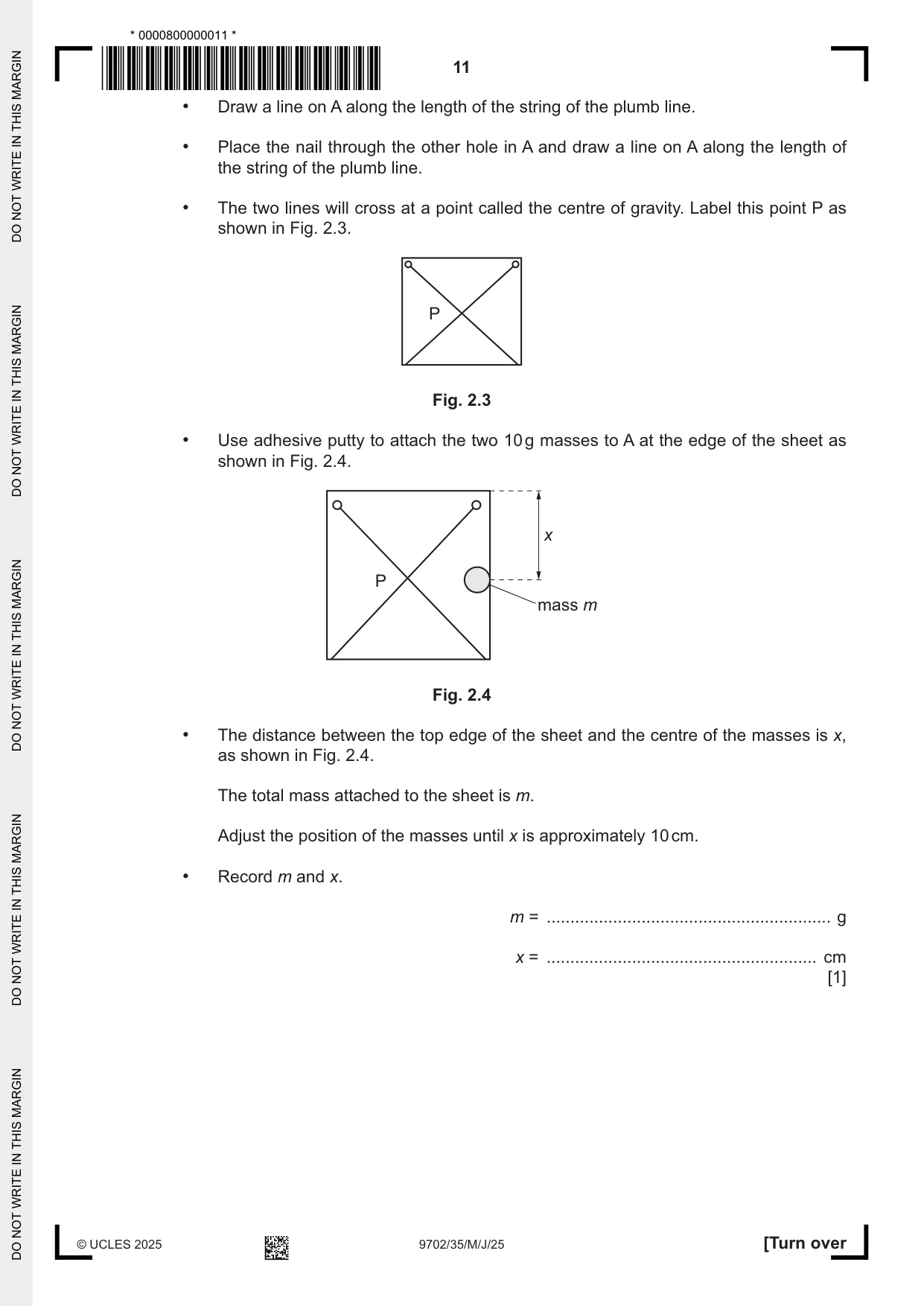 Cambridge A Level Physics 9702 2025 May/June Paper 3 · Variant 5 question paper, page 11 of 16