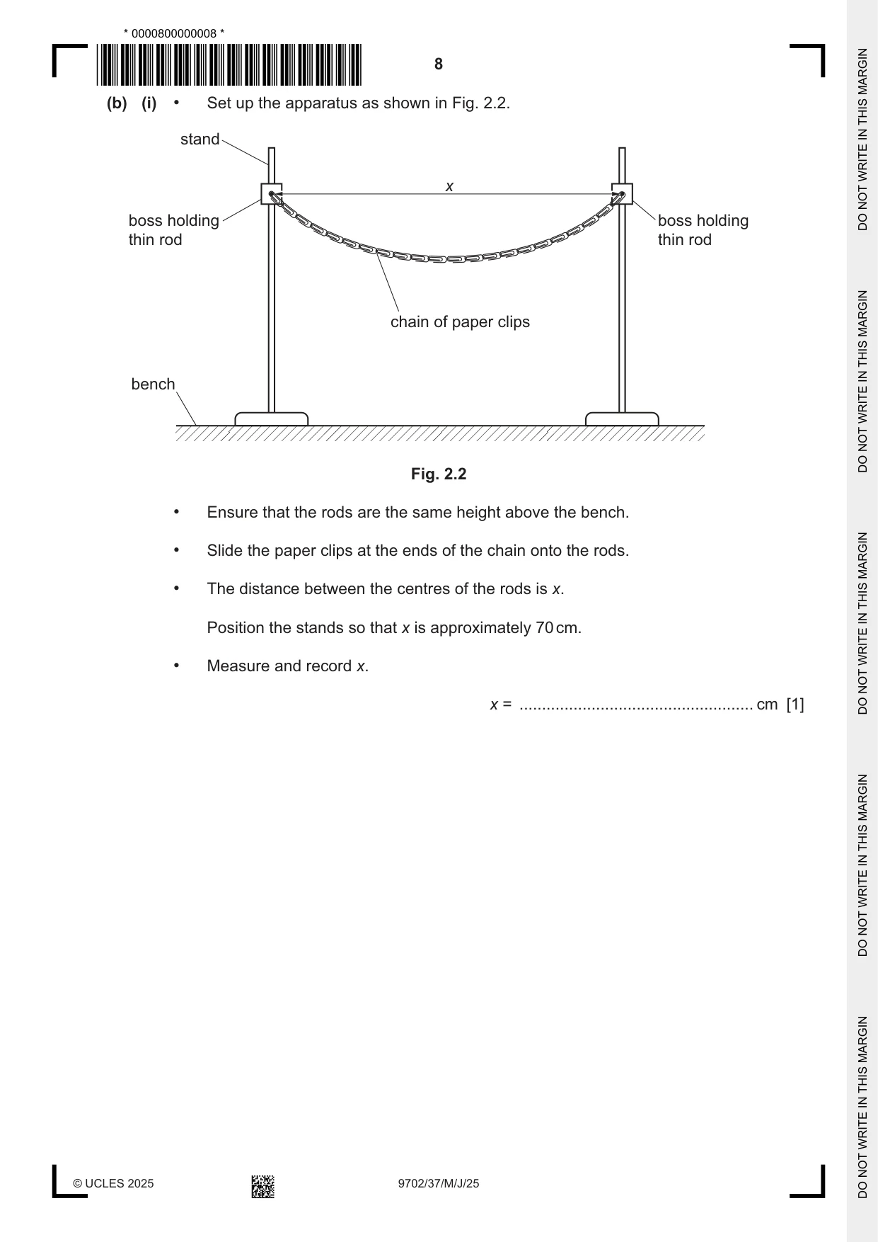 Cambridge A Level Physics 9702 2025 May/June Paper 3 · Variant 7 question paper, page 8 of 12