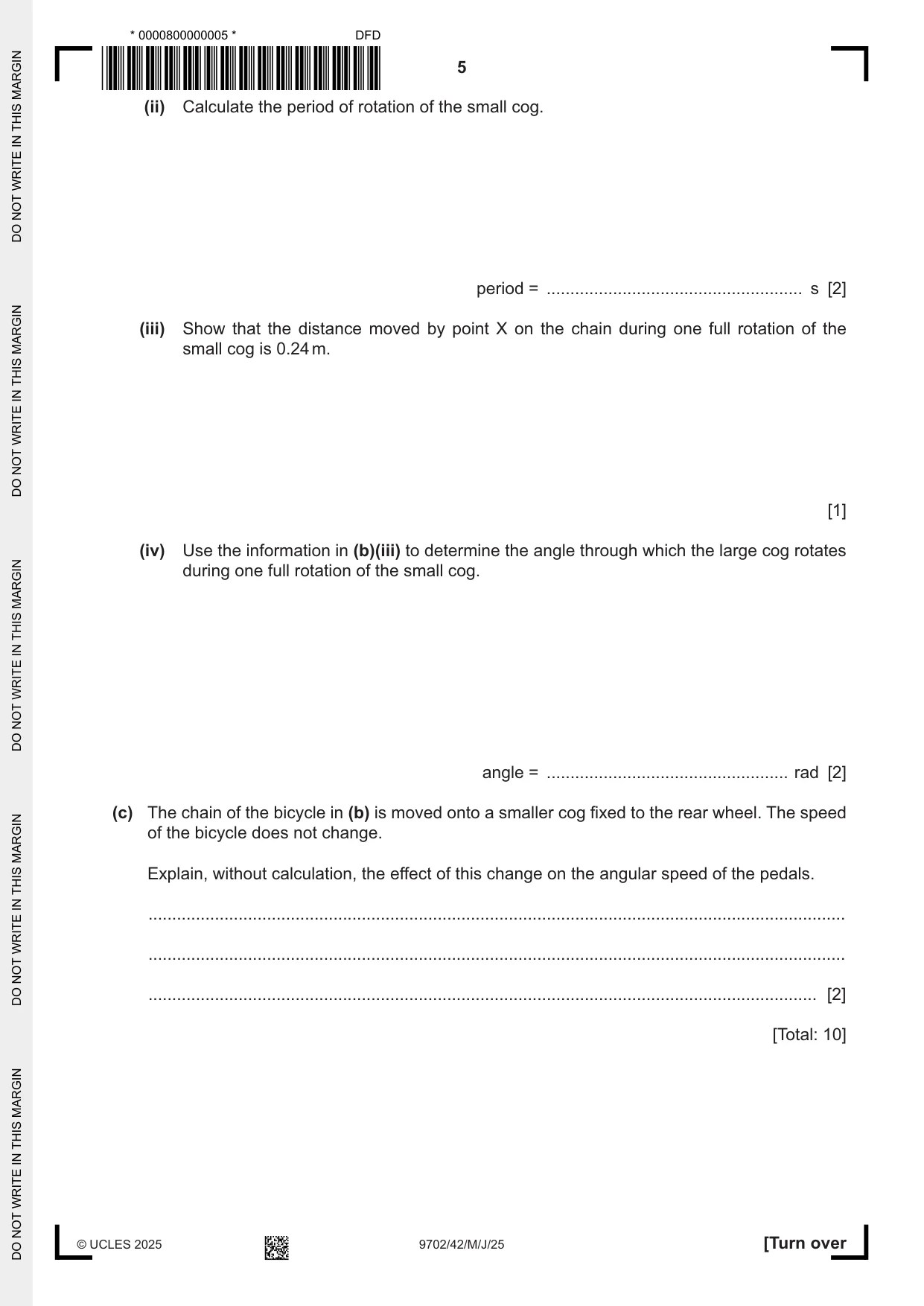 Cambridge A Level Physics 9702 2025 May/June Paper 4 · Variant 2 question paper, page 5 of 24