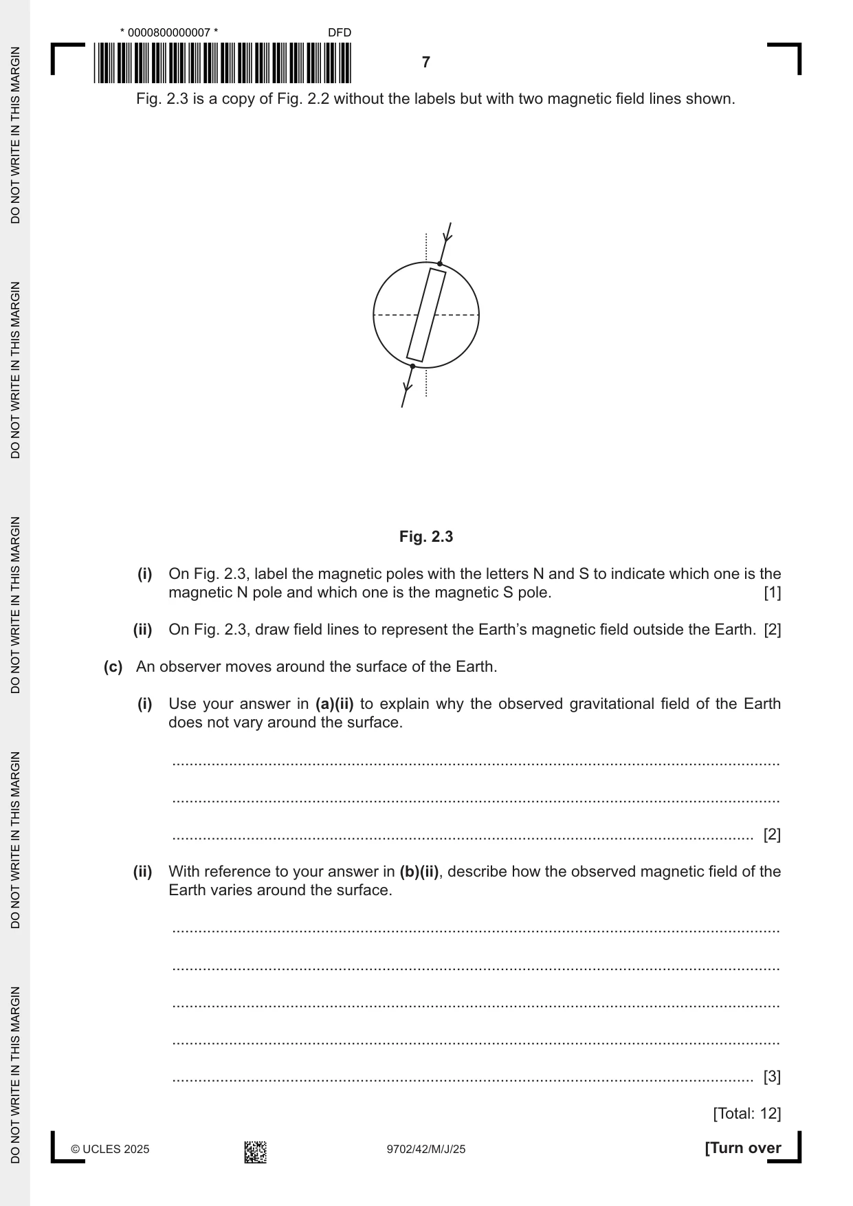Cambridge A Level Physics 9702 2025 May/June Paper 4 · Variant 2 question paper, page 7 of 24