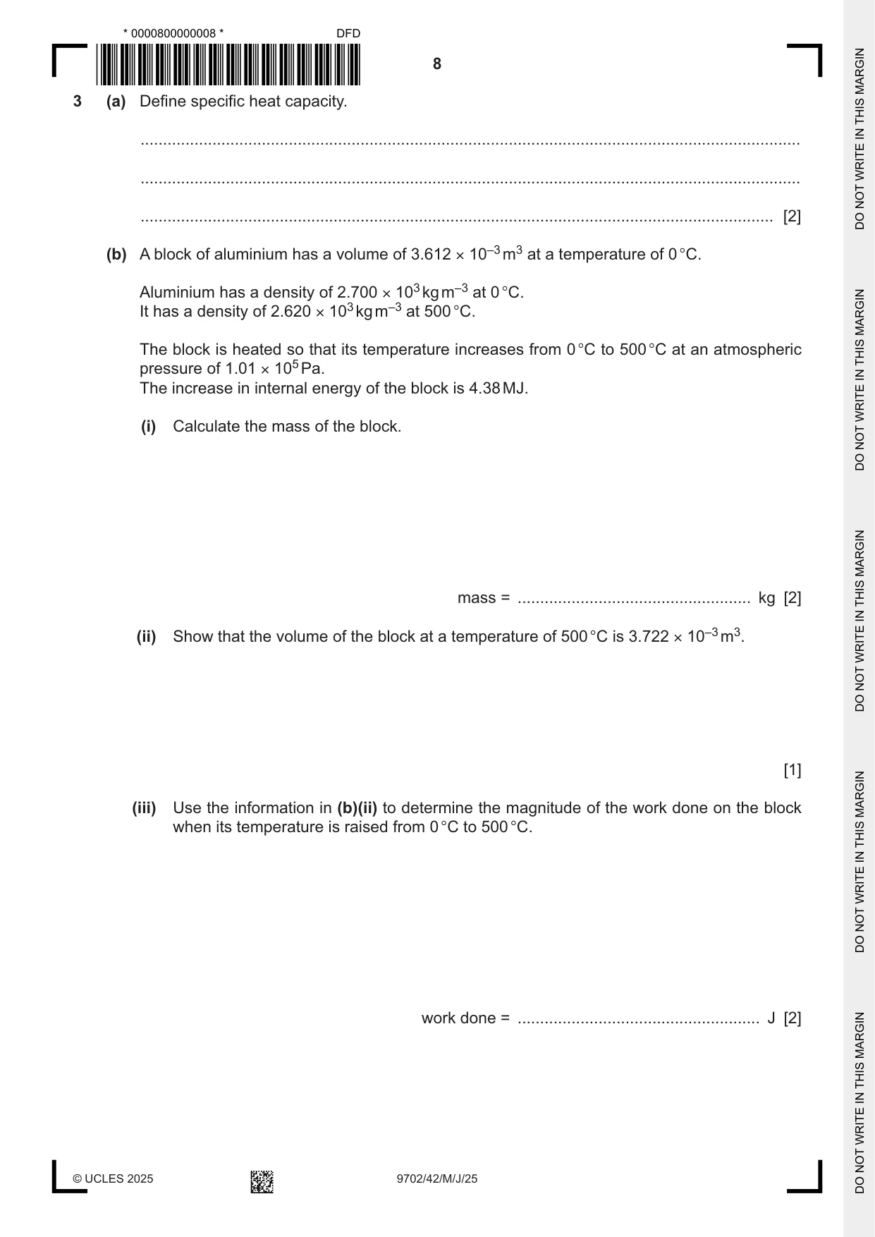 Cambridge A Level Physics 9702 2025 May/June Paper 4 · Variant 2 question paper, page 8 of 24