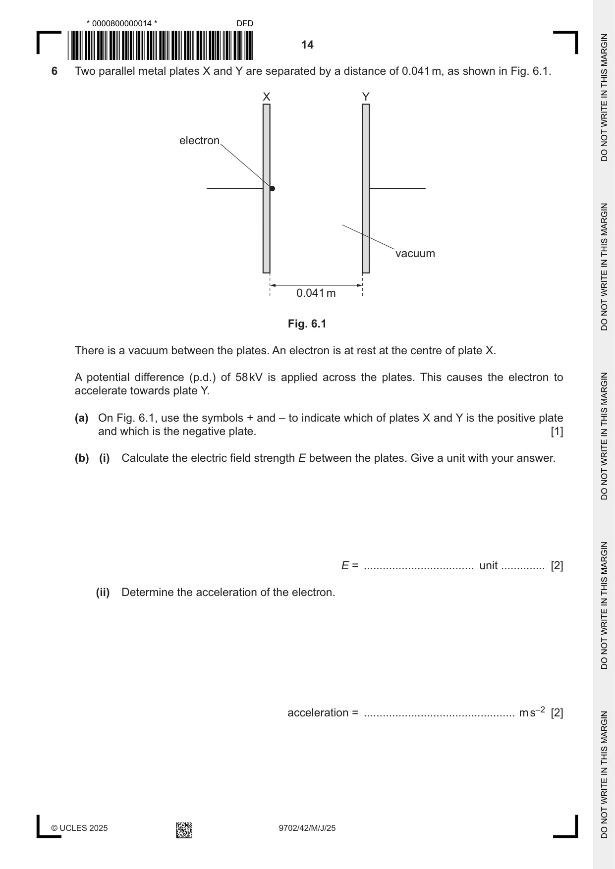 Cambridge A Level Physics 9702 2025 May/June Paper 4 · Variant 2 question paper, page 14 of 24