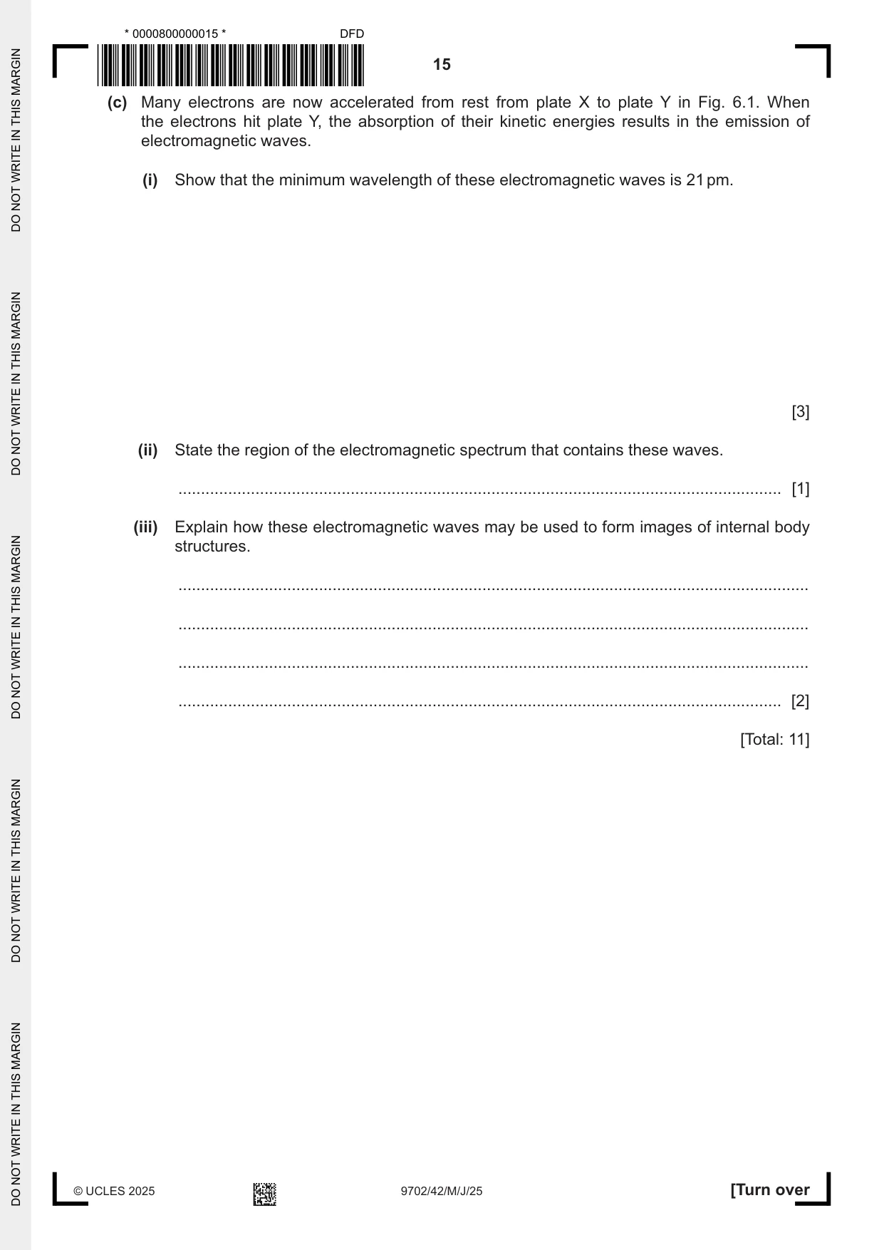 Cambridge A Level Physics 9702 2025 May/June Paper 4 · Variant 2 question paper, page 15 of 24
