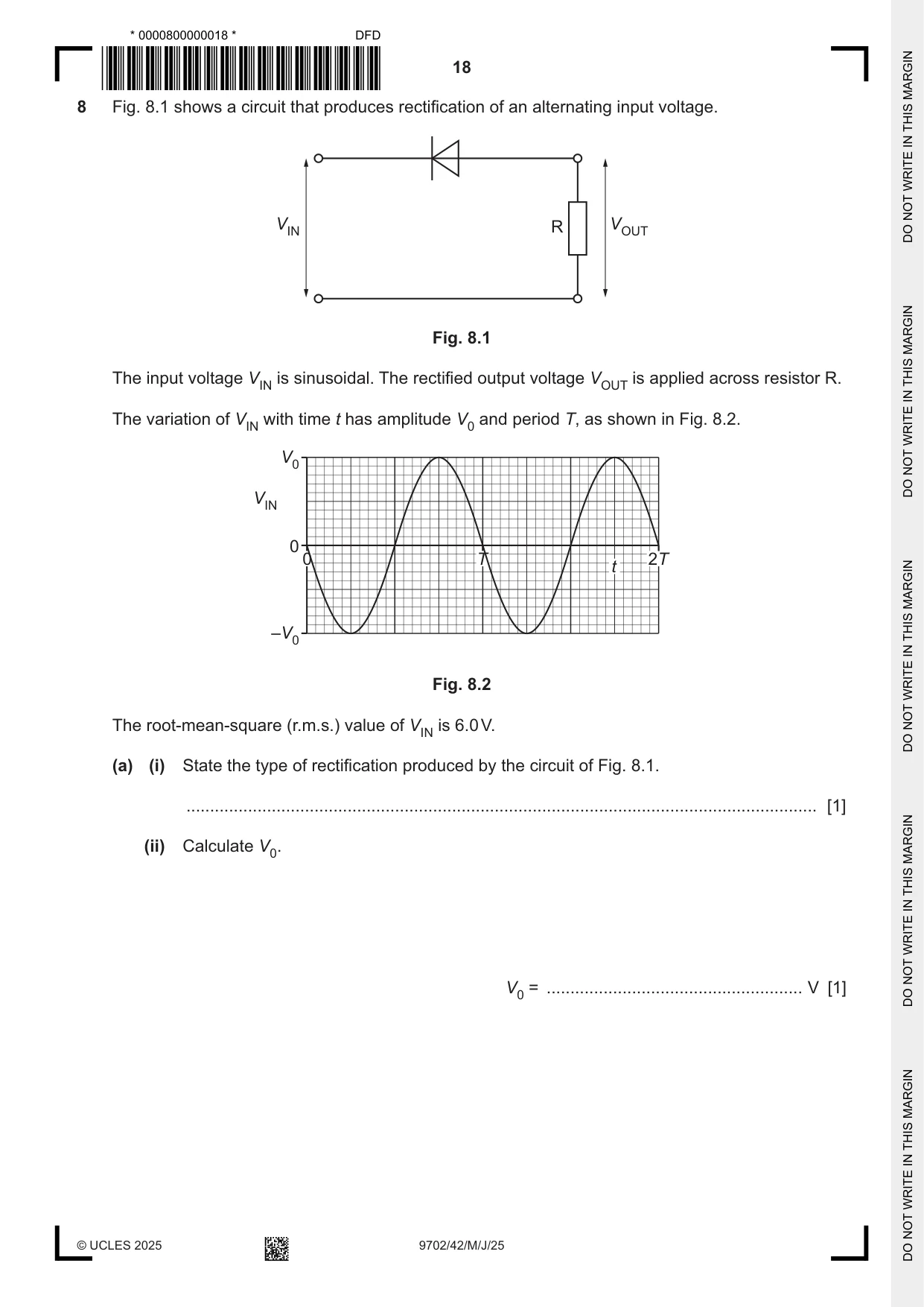 Cambridge A Level Physics 9702 2025 May/June Paper 4 · Variant 2 question paper, page 18 of 24