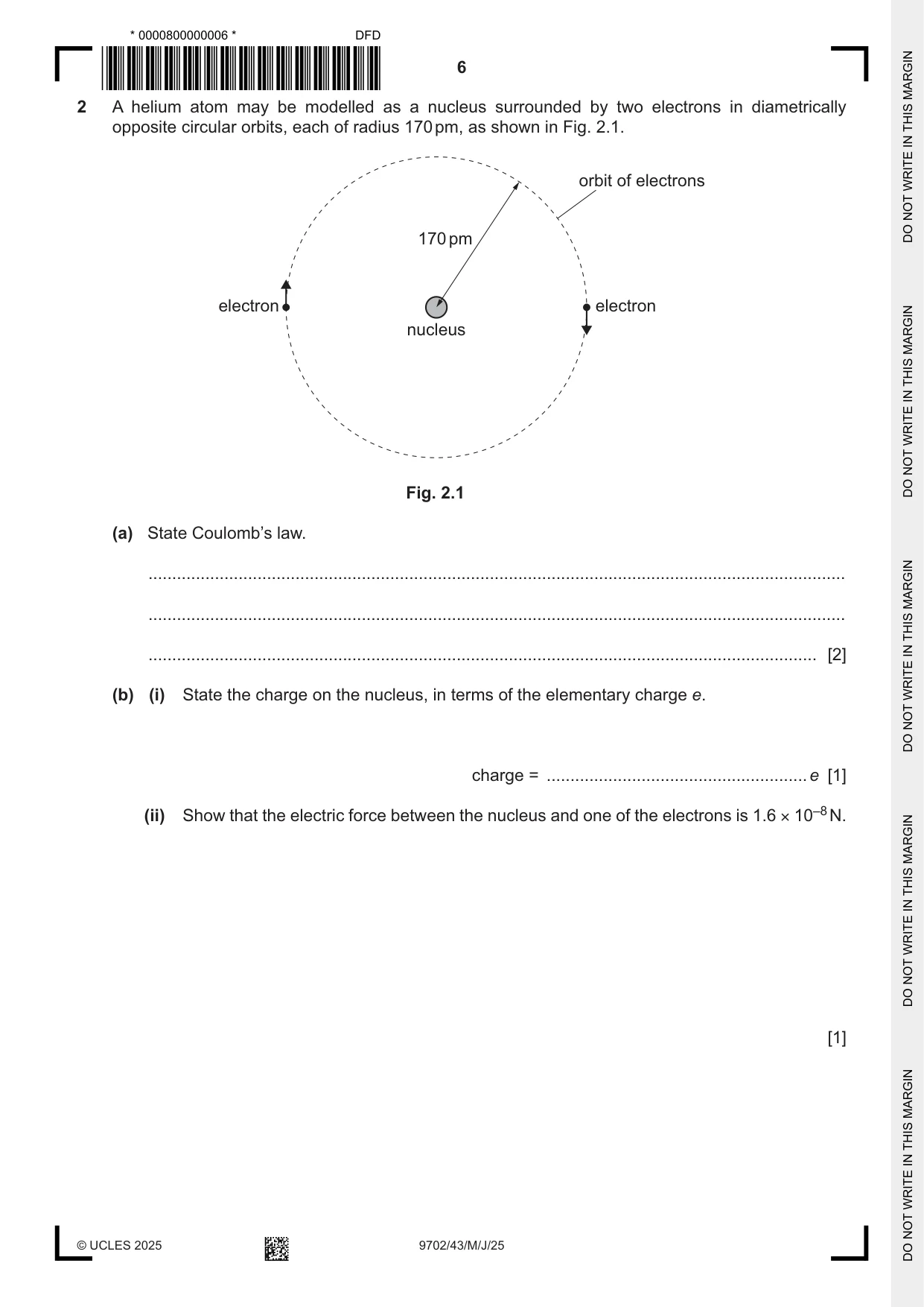 Cambridge A Level Physics 9702 2025 May/June Paper 4 · Variant 3 question paper, page 6 of 24