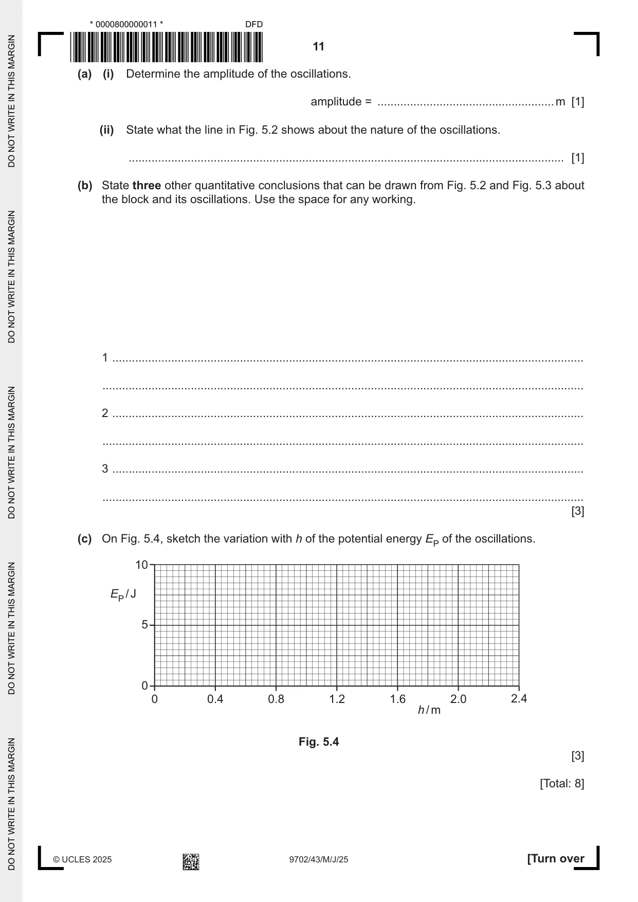 Cambridge A Level Physics 9702 2025 May/June Paper 4 · Variant 3 question paper, page 11 of 24
