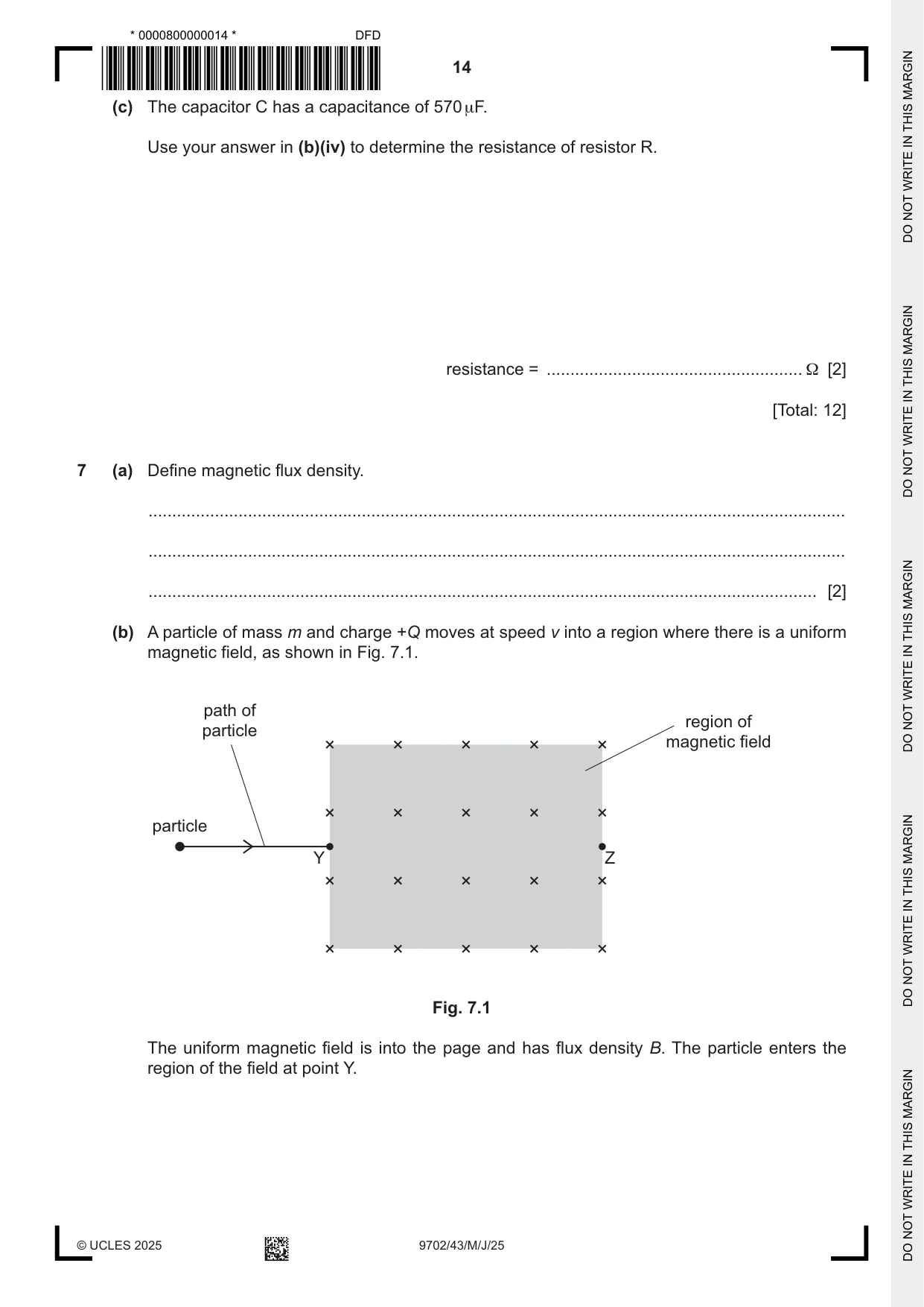 Cambridge A Level Physics 9702 2025 May/June Paper 4 · Variant 3 question paper, page 14 of 24