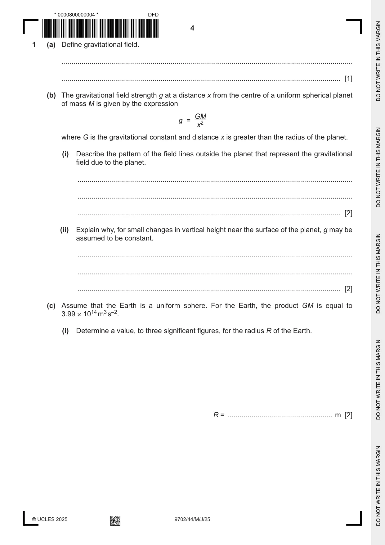 Cambridge A Level Physics 9702 2025 May/June Paper 4 · Variant 4 question paper, page 4 of 24