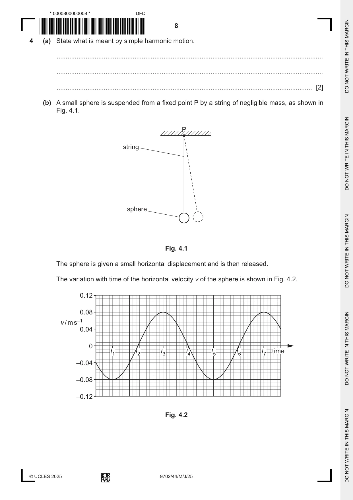 Cambridge A Level Physics 9702 2025 May/June Paper 4 · Variant 4 question paper, page 8 of 24