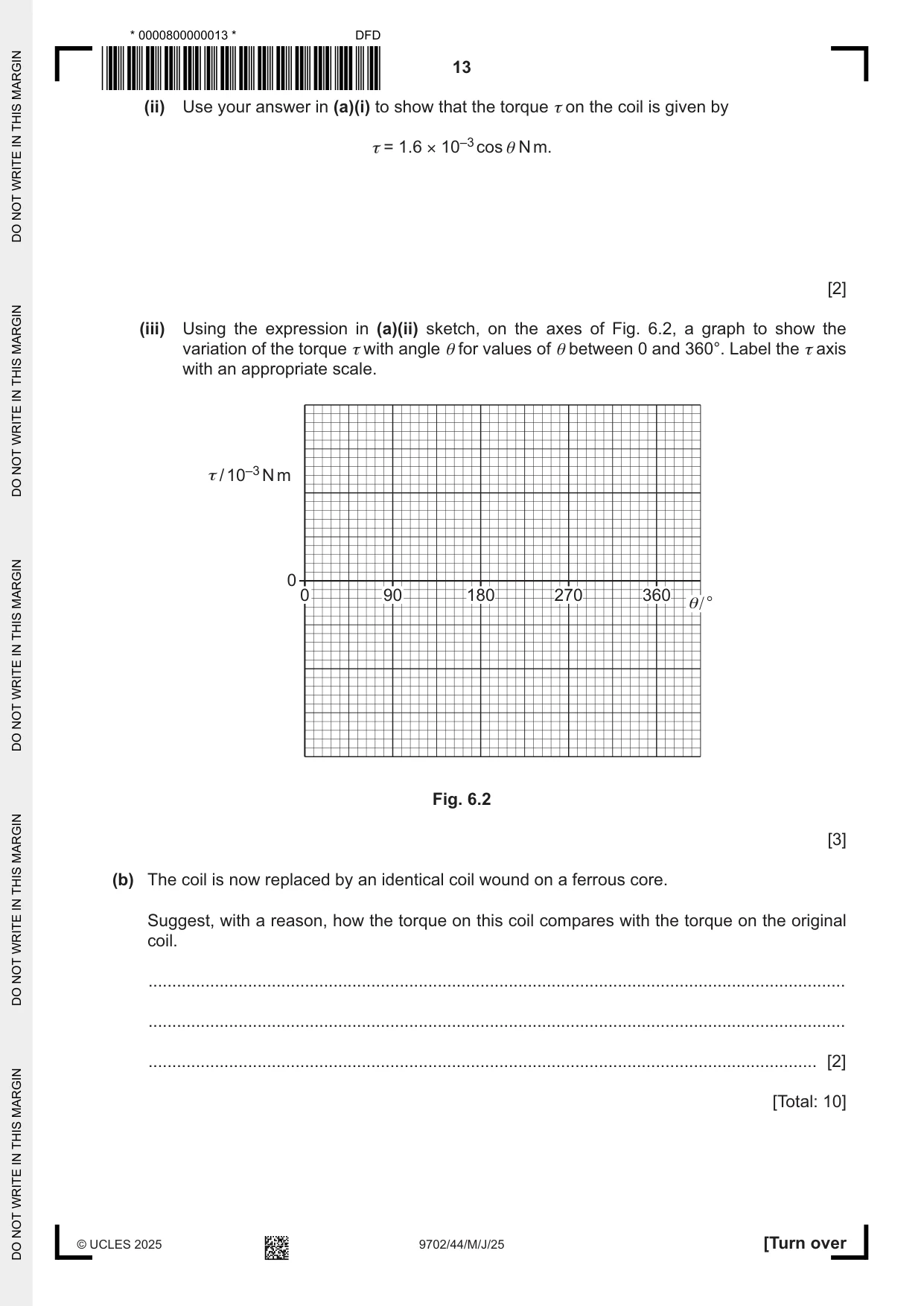 Cambridge A Level Physics 9702 2025 May/June Paper 4 · Variant 4 question paper, page 13 of 24