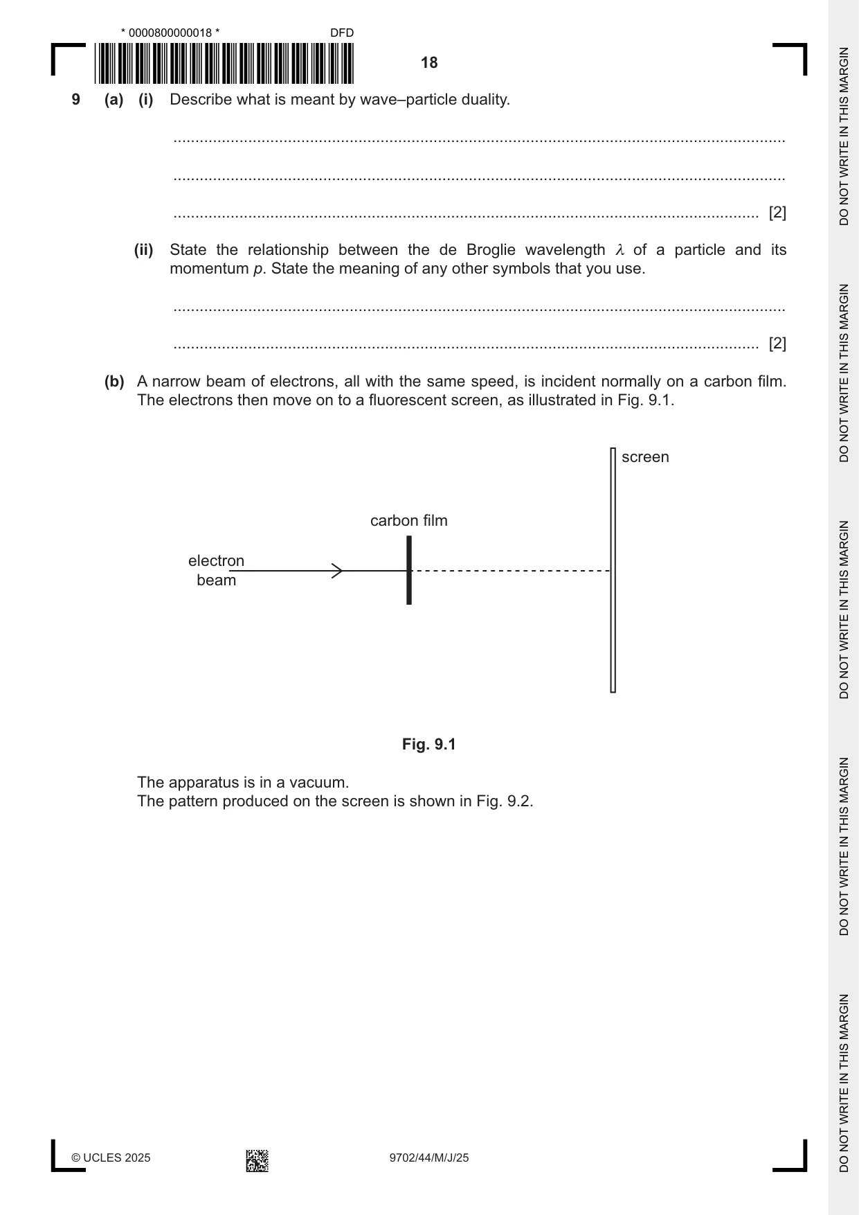 Cambridge A Level Physics 9702 2025 May/June Paper 4 · Variant 4 question paper, page 18 of 24