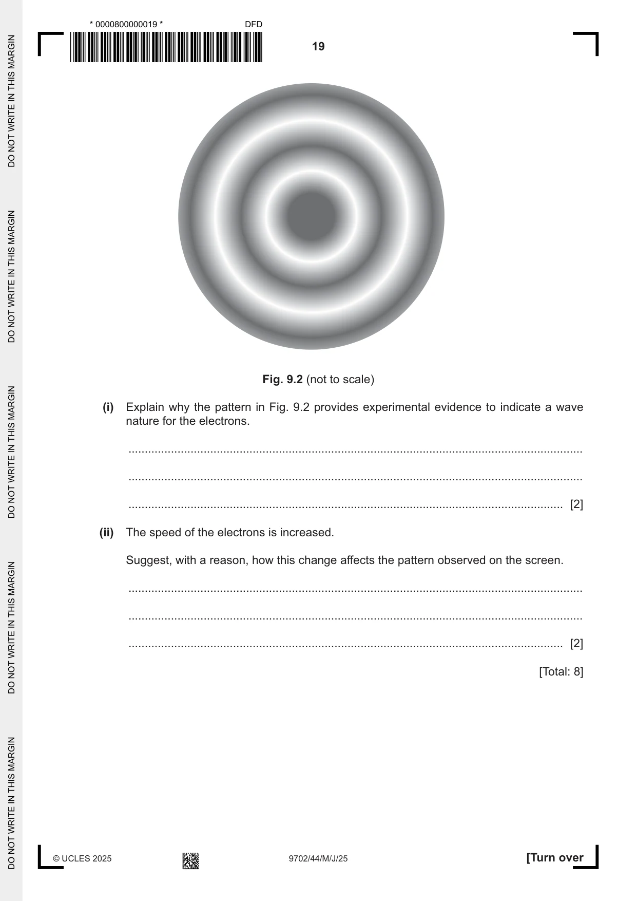 Cambridge A Level Physics 9702 2025 May/June Paper 4 · Variant 4 question paper, page 19 of 24