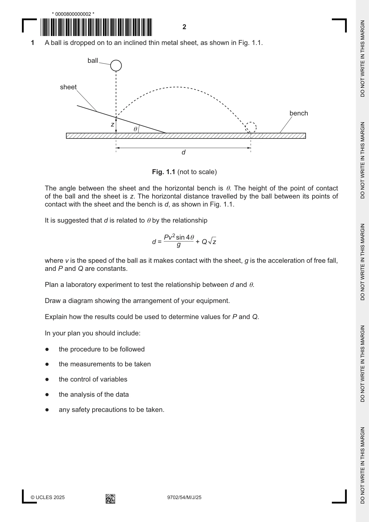 Cambridge A Level Physics 9702 2025 May/June Paper 5 · Variant 4 question paper, page 2 of 8