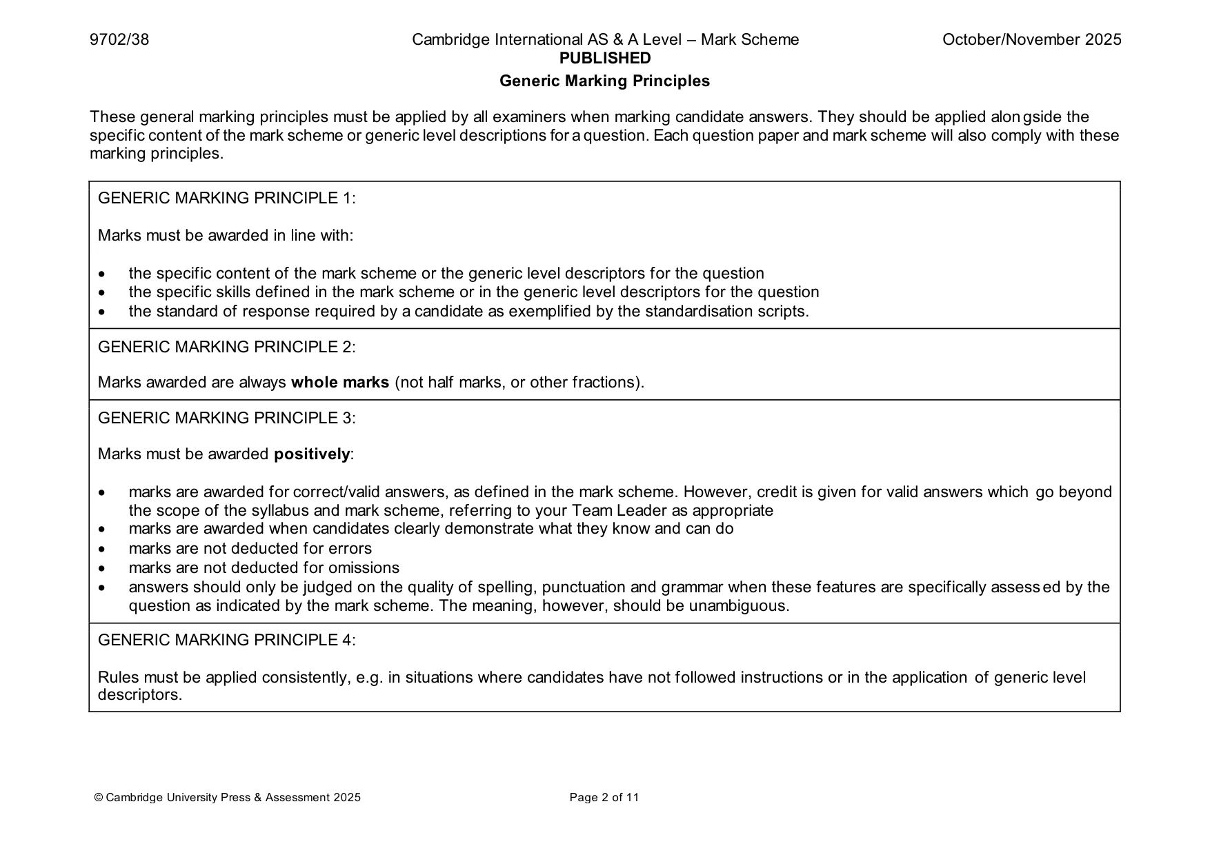 Mark scheme, page 2 of 11
