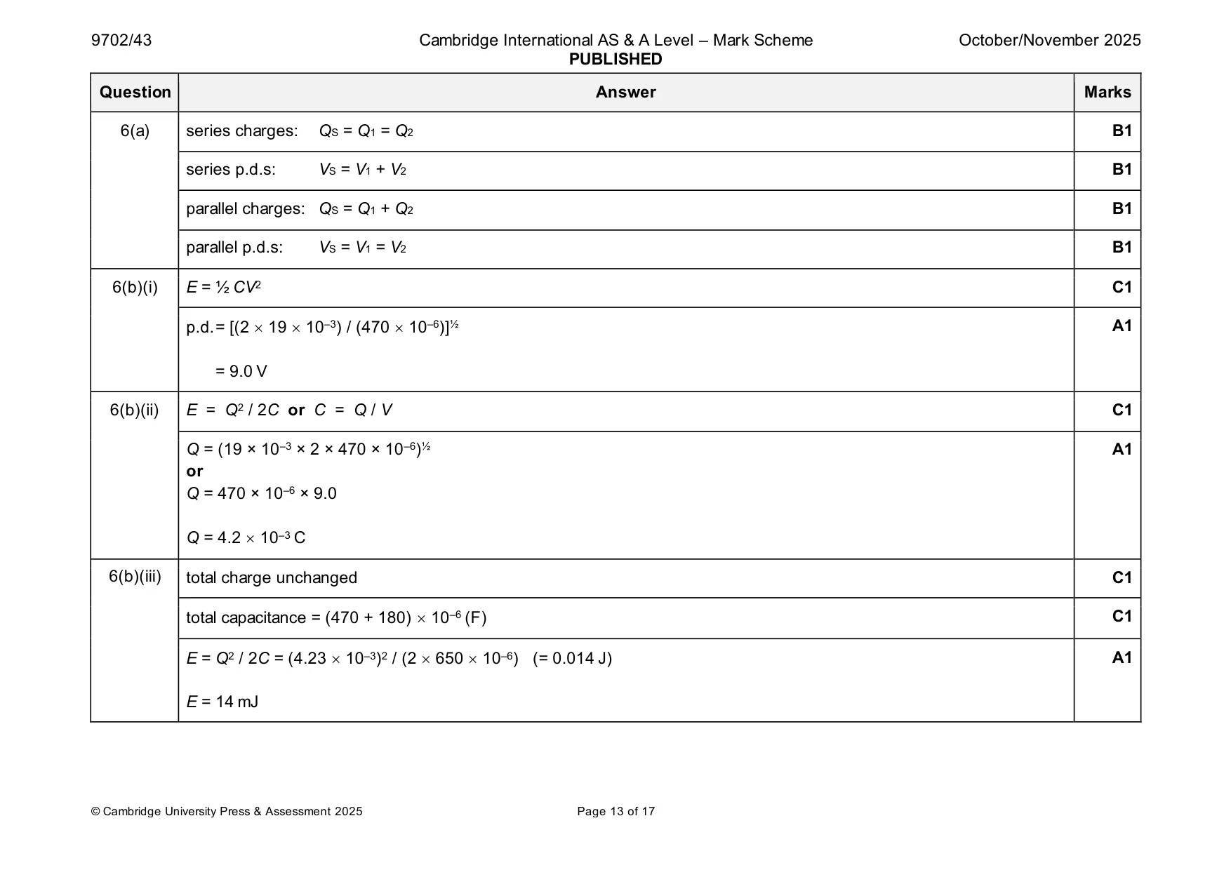 Mark scheme, page 13 of 17