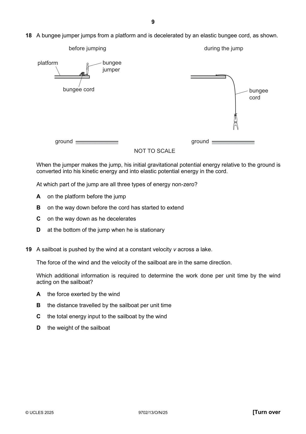 Cambridge A Level Physics 9702 2025 Oct/Nov Paper 1 · Variant 3 question paper, page 9 of 20