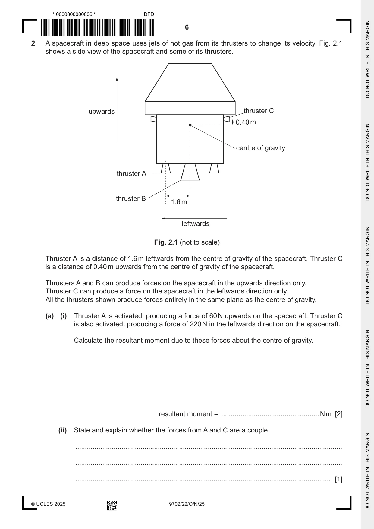 Cambridge A Level Physics 9702 2025 Oct/Nov Paper 2 · Variant 2 question paper, page 6 of 16