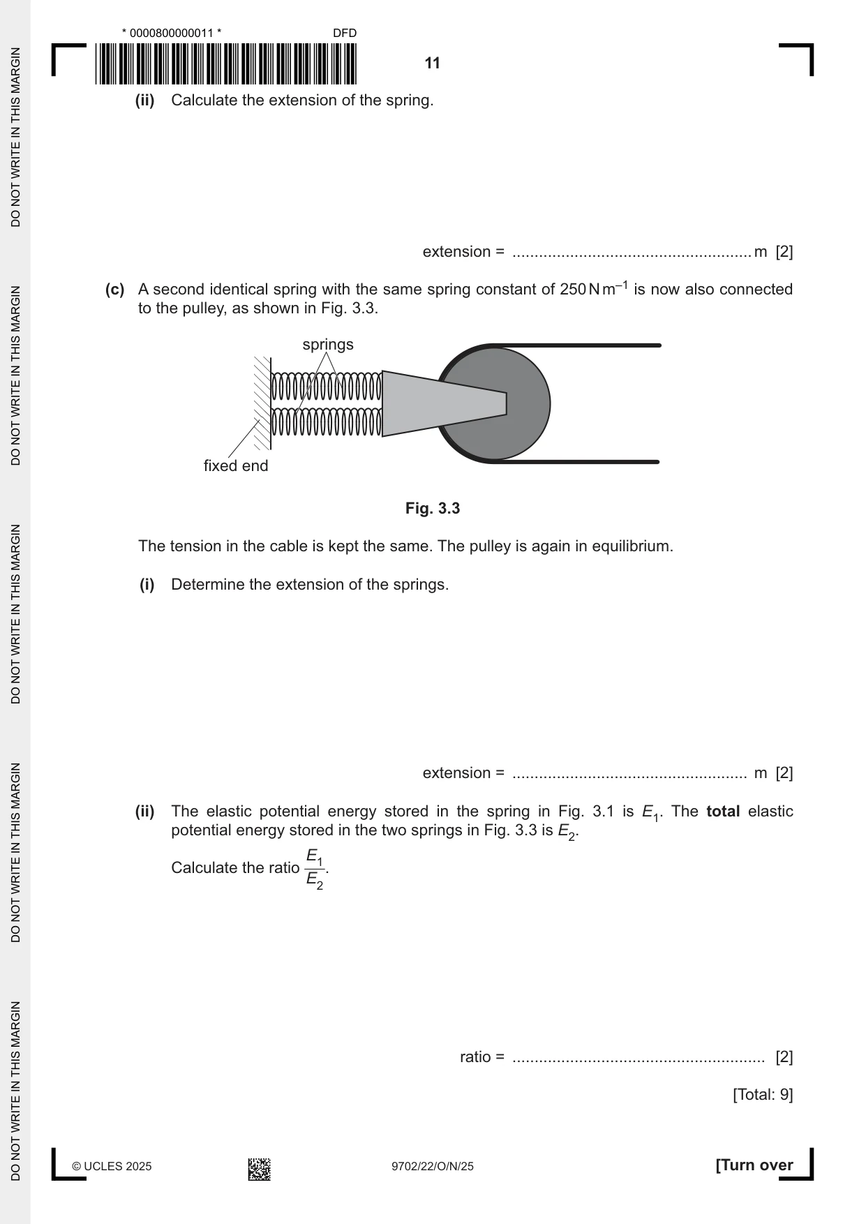 Cambridge A Level Physics 9702 2025 Oct/Nov Paper 2 · Variant 2 question paper, page 11 of 16