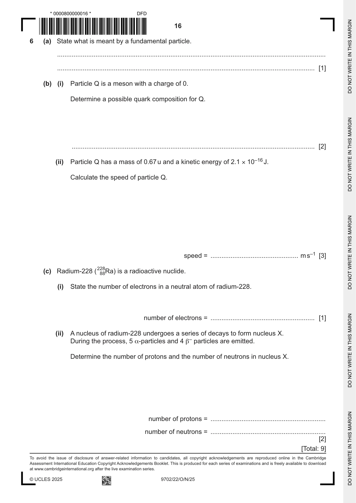 Cambridge A Level Physics 9702 2025 Oct/Nov Paper 2 · Variant 2 question paper, page 16 of 16