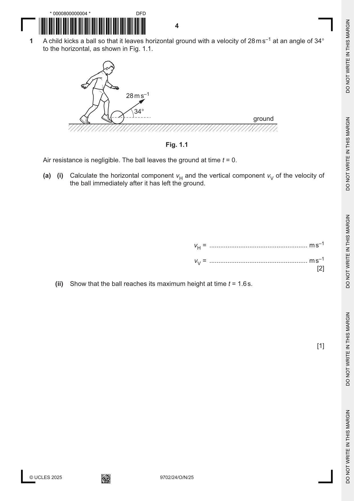 Cambridge A Level Physics 9702 2025 Oct/Nov Paper 2 · Variant 4 question paper, page 4 of 16