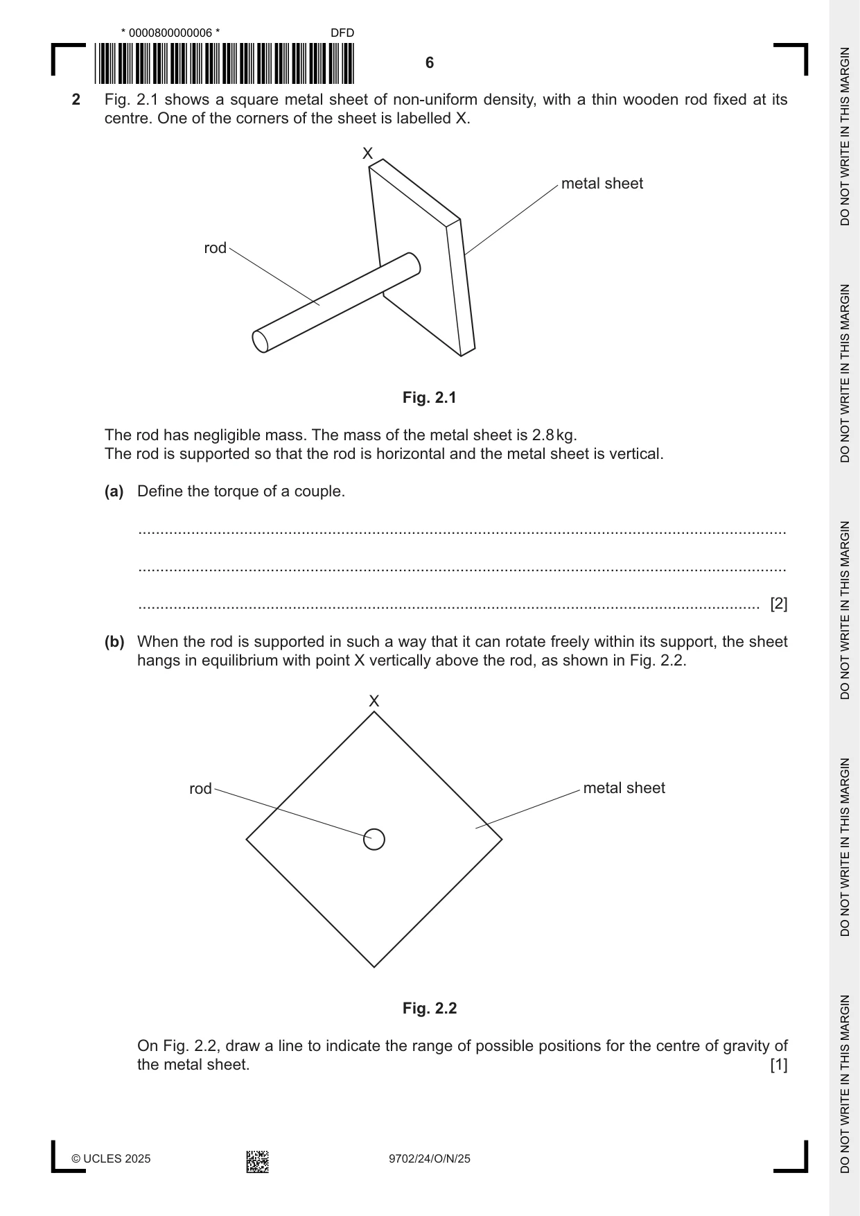 Cambridge A Level Physics 9702 2025 Oct/Nov Paper 2 · Variant 4 question paper, page 6 of 16