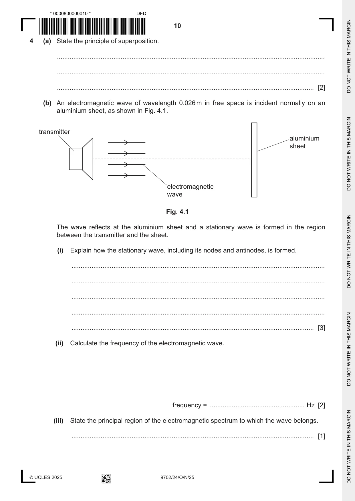 Cambridge A Level Physics 9702 2025 Oct/Nov Paper 2 · Variant 4 question paper, page 10 of 16