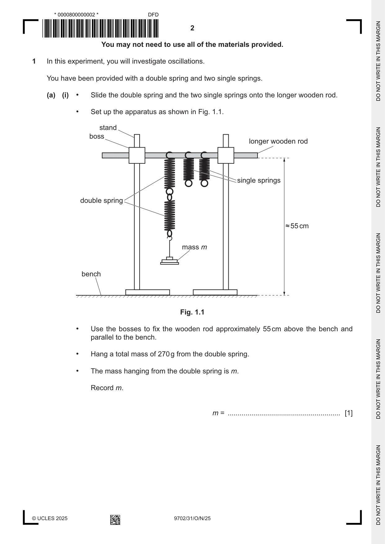 Cambridge A Level Physics 9702 2025 Oct/Nov Paper 3 · Variant 1 question paper, page 2 of 12