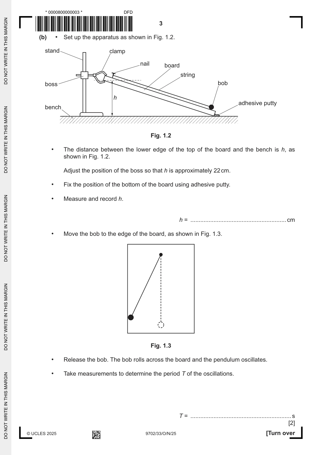 Cambridge A Level Physics 9702 2025 Oct/Nov Paper 3 · Variant 3 question paper, page 3 of 12