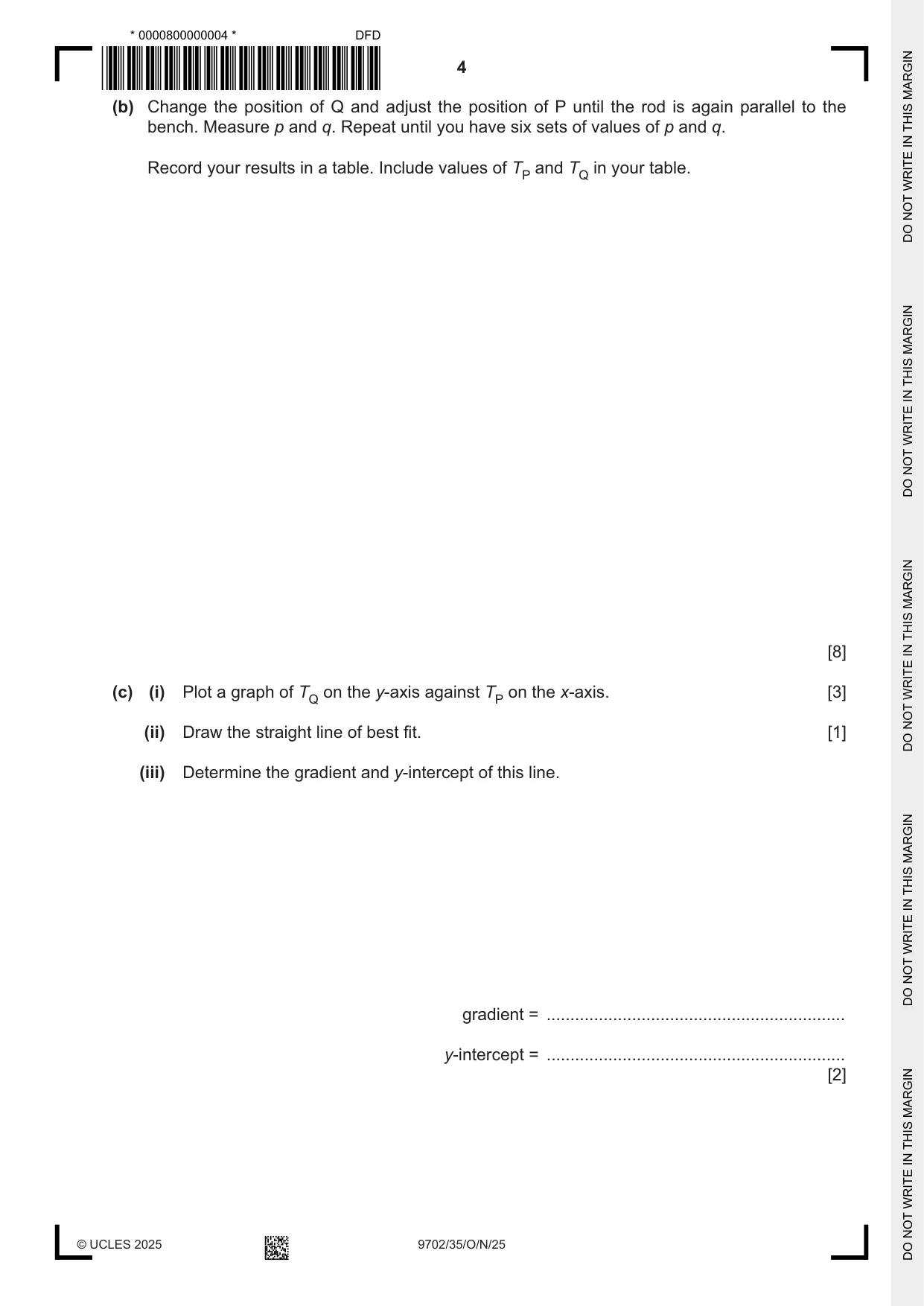 Cambridge A Level Physics 9702 2025 Oct/Nov Paper 3 · Variant 5 question paper, page 4 of 16