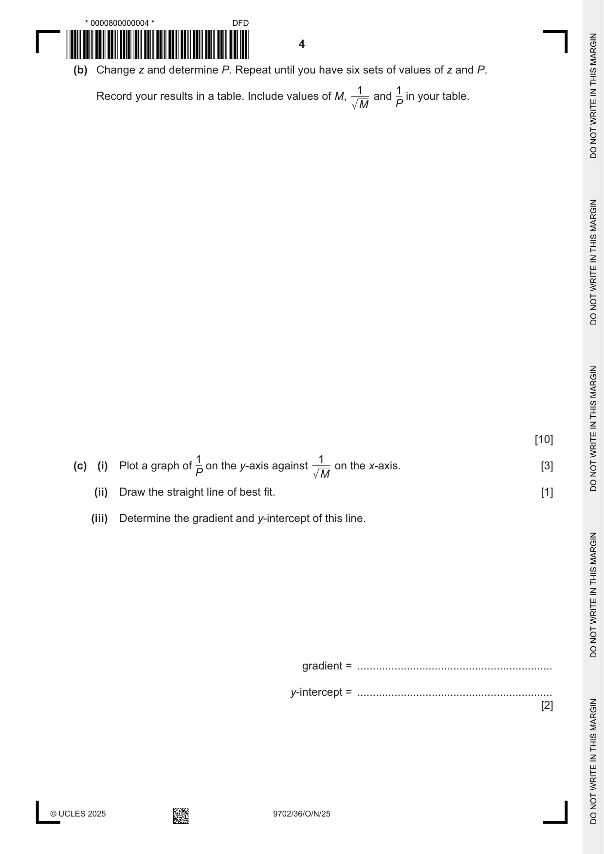 Cambridge A Level Physics 9702 2025 Oct/Nov Paper 3 · Variant 6 question paper, page 4 of 12