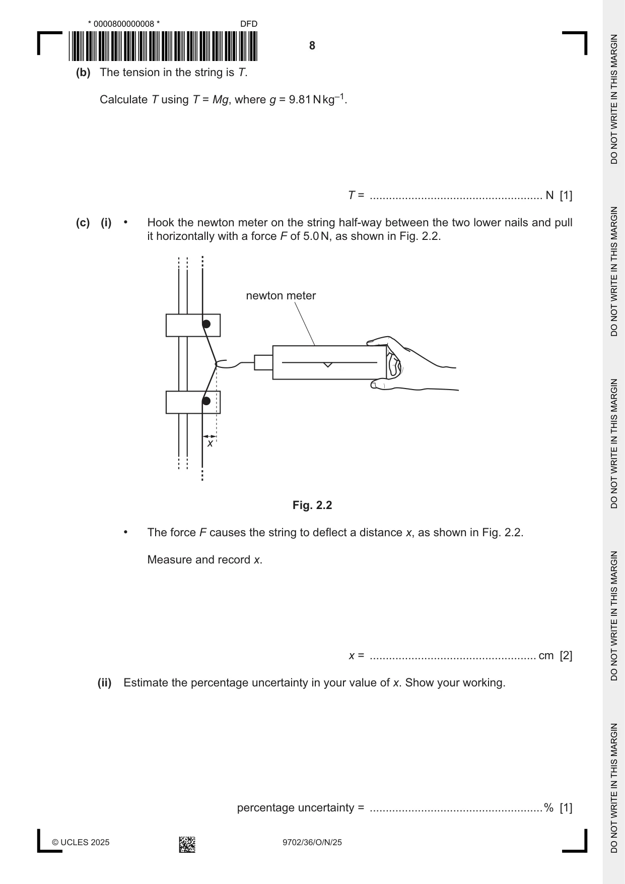 Cambridge A Level Physics 9702 2025 Oct/Nov Paper 3 · Variant 6 question paper, page 8 of 12