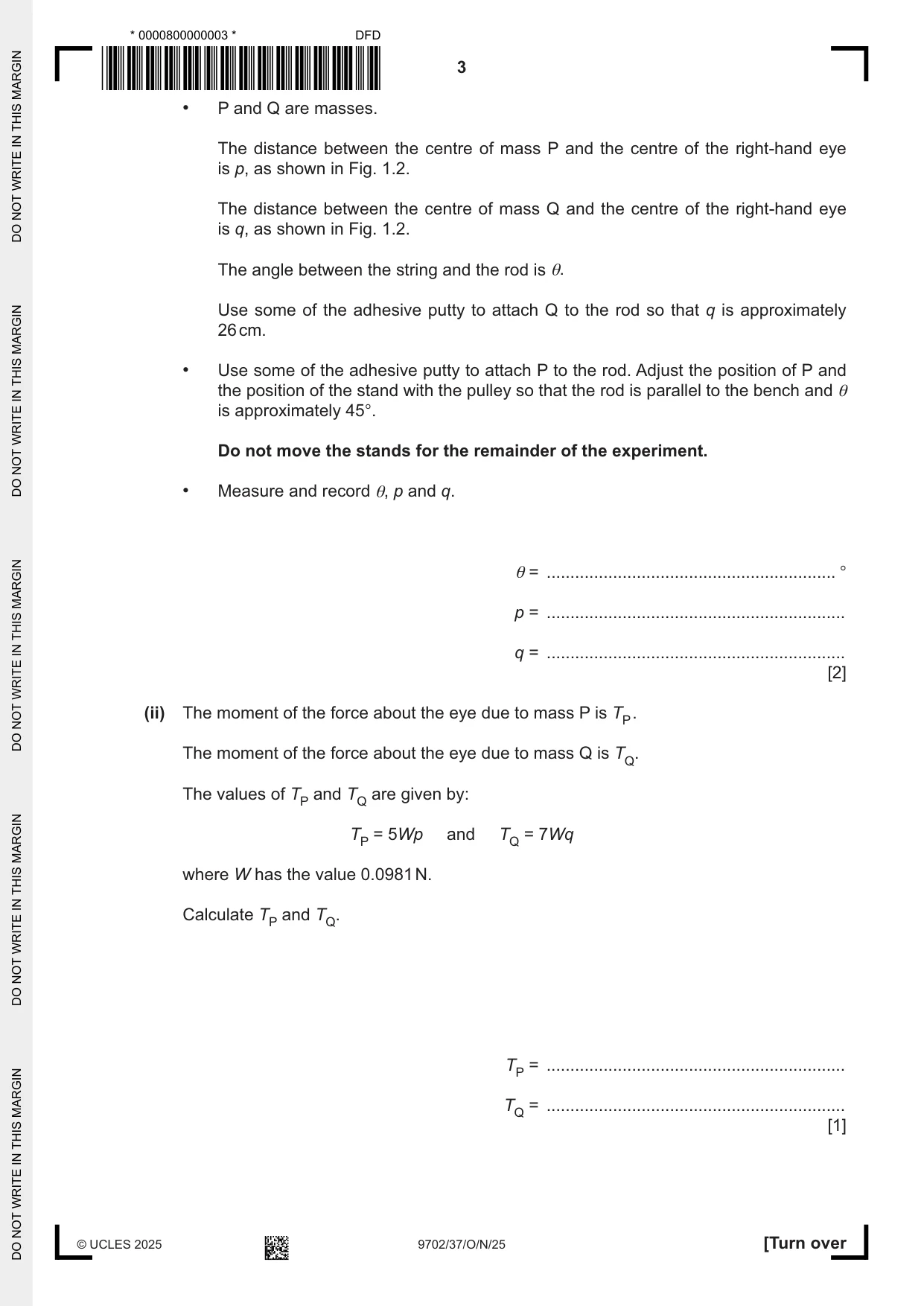 Cambridge A Level Physics 9702 2025 Oct/Nov Paper 3 · Variant 7 question paper, page 3 of 16
