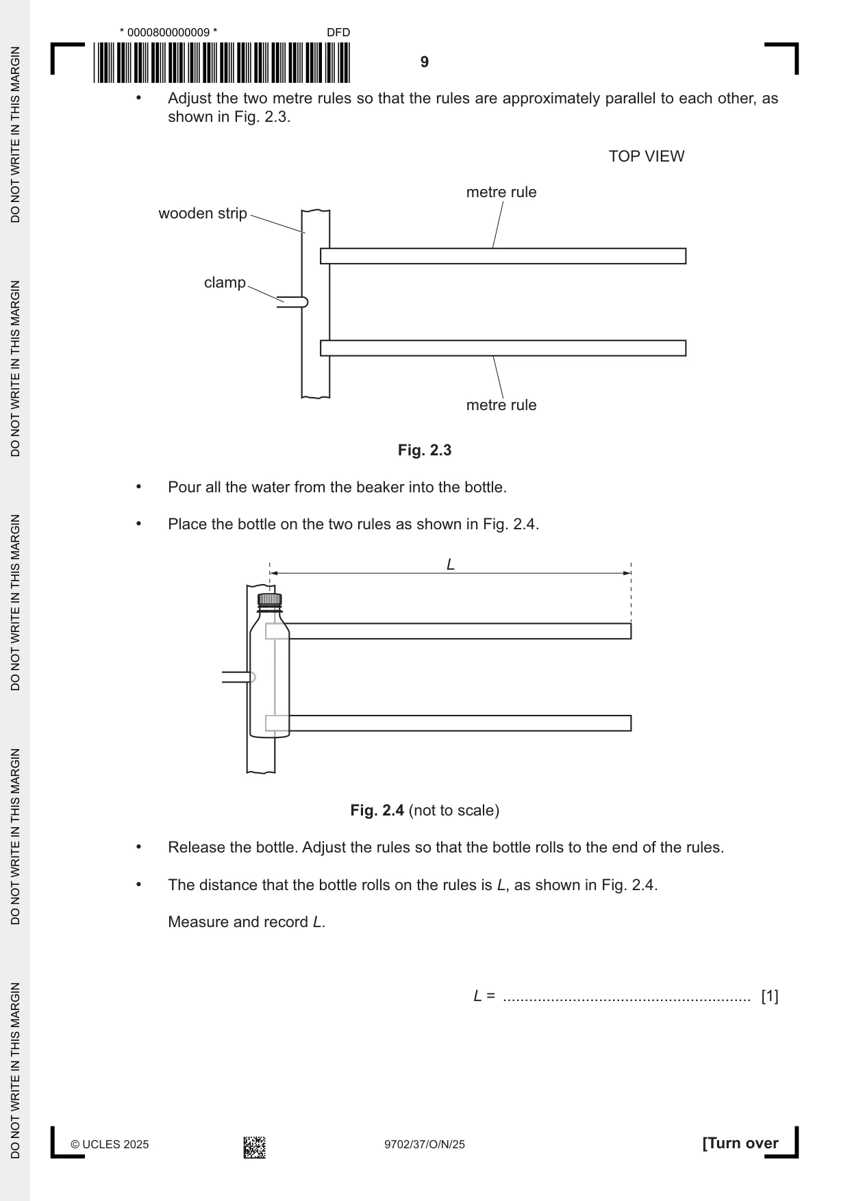Cambridge A Level Physics 9702 2025 Oct/Nov Paper 3 · Variant 7 question paper, page 9 of 16